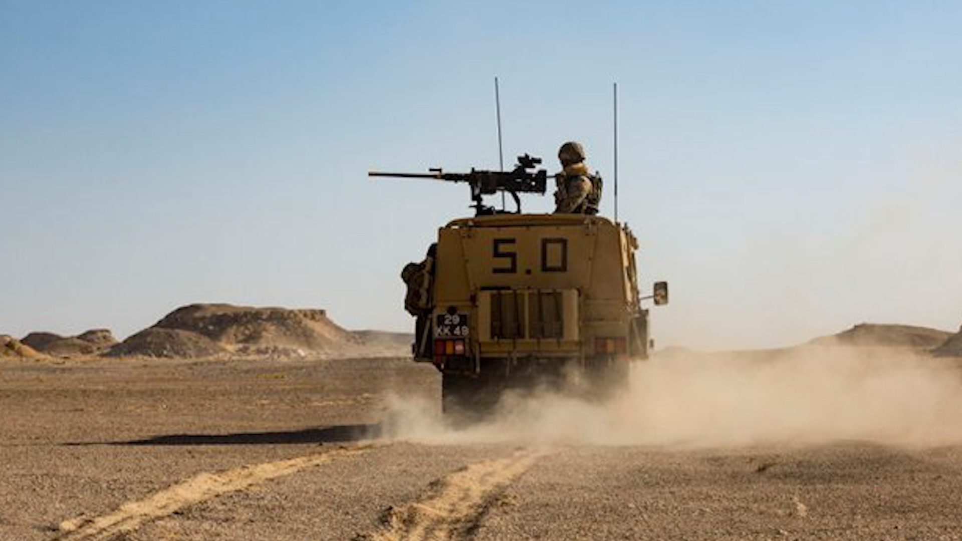1 Sqn RAF Regiment driving a R-WIMIK+ (Revised Weapons Mount Instillation Kit Plus) Landrover 091018 CREDIT MOD