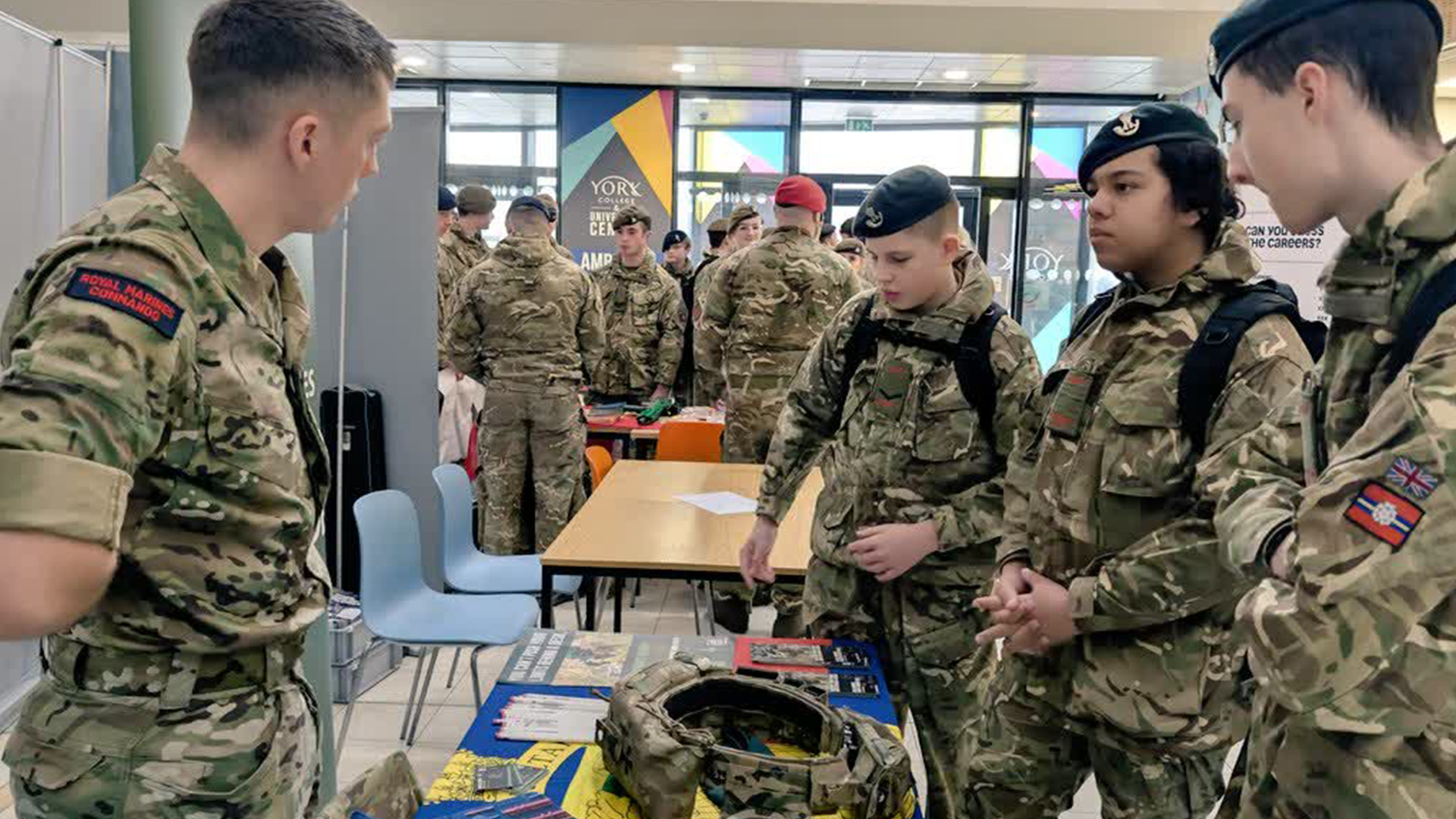 10022025 Cadets queue to speak to recruiters at the York careers fair CREDIT BFBS