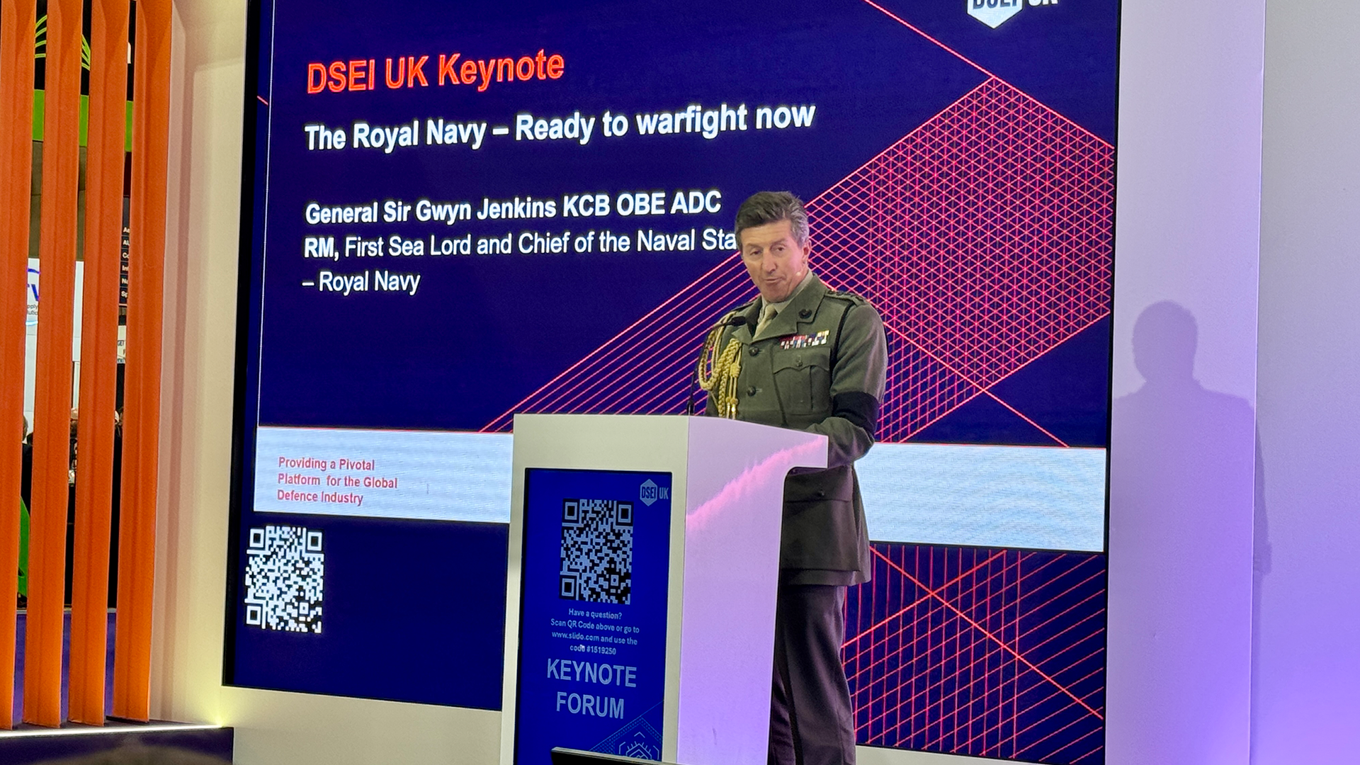 General Sir Gwyn Jenkins spoke in his capacity as the First Sea Lord