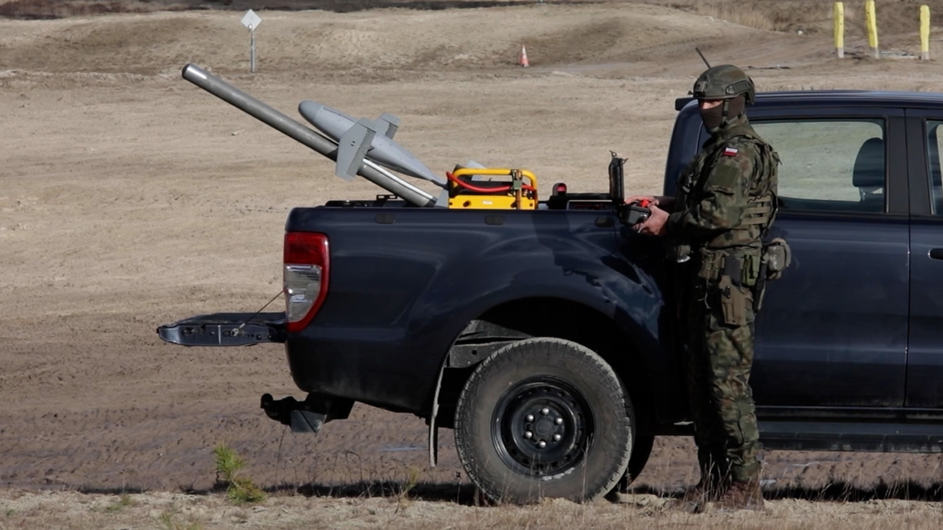 The Surveyor interceptor can be launched from the back of a pickup truck