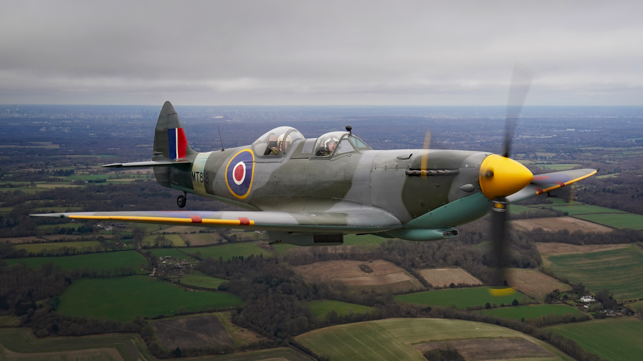 Mr Hemmings flew the Second World War aircraft and is thought to be the oldest person to do so (Picture: PA).