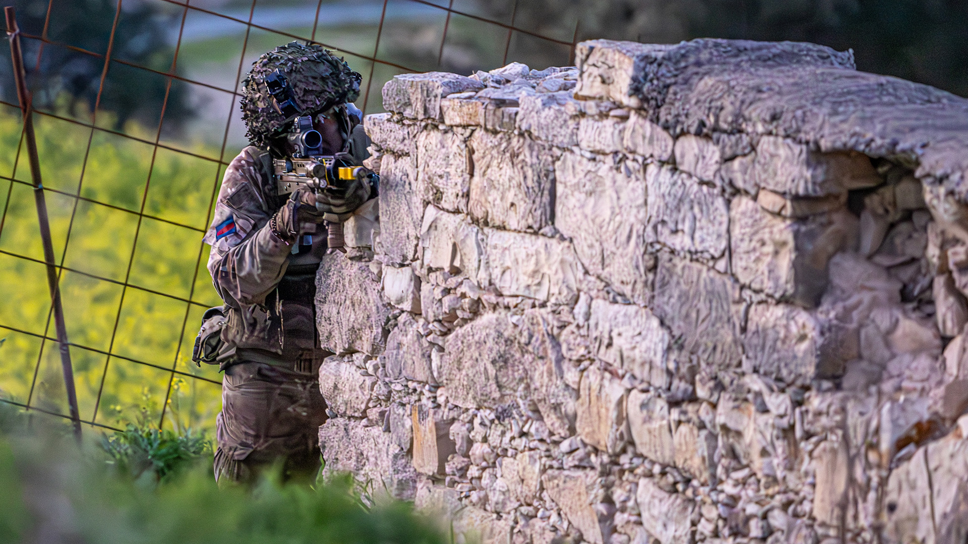 The sections take turns attacking enemy positions, sustaining casualties if they aren’t tucked in behind cover (Picture: MOD)