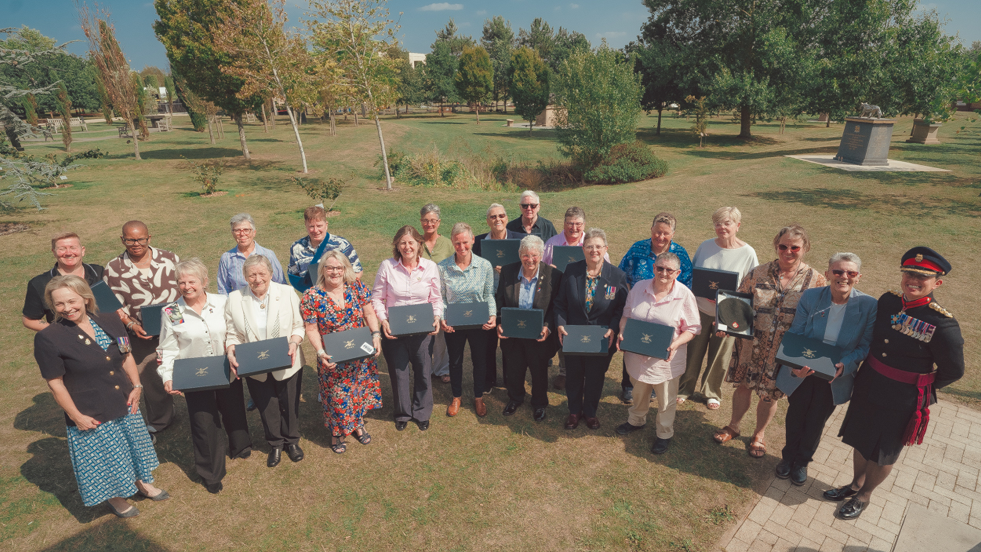All of the recipients with Col Amanda Hassell and Brig Clare Phillips CBE (Picture: WRACA The Servicewomen’s Charity)