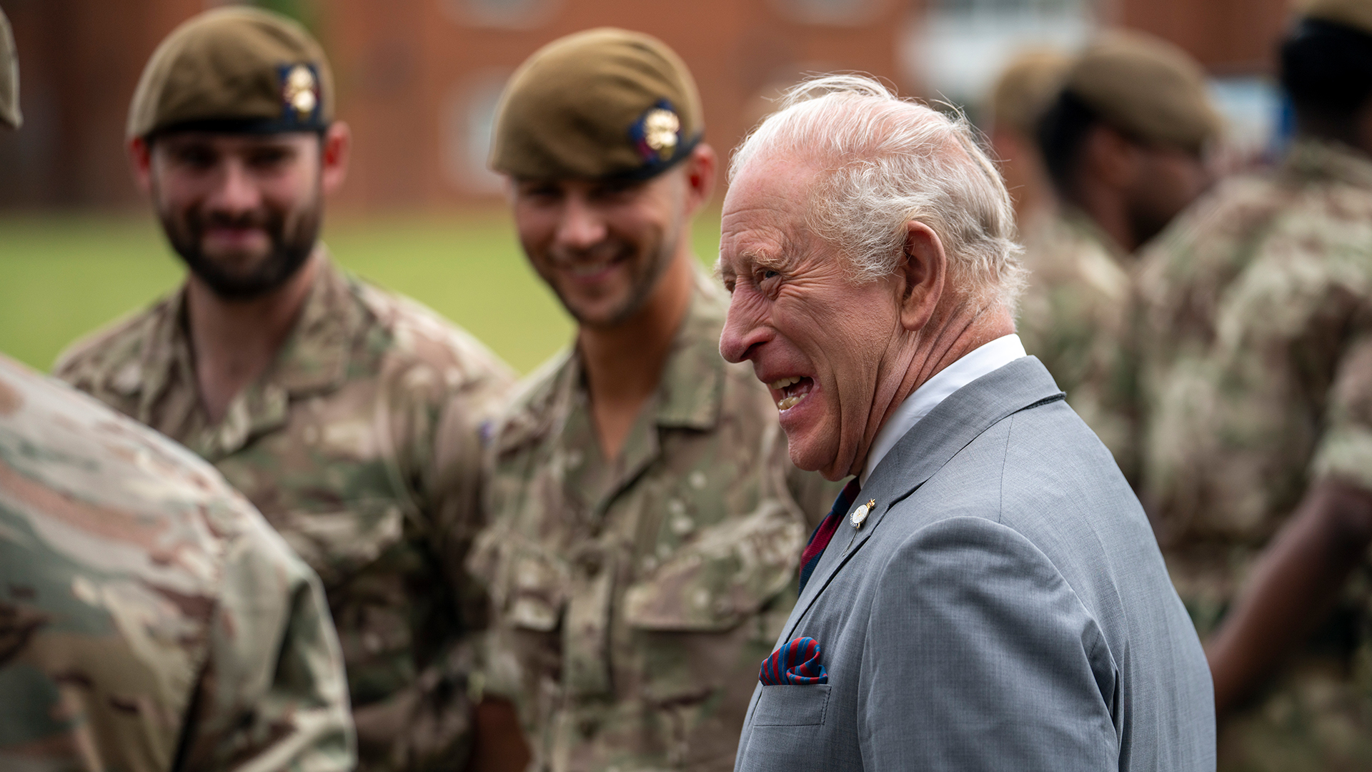 King Charles chatted to the soldiers during a visit to Lille Barracks, during which he promoted three guardsmen to lance corporal - a rare honour (Picture: MOD)