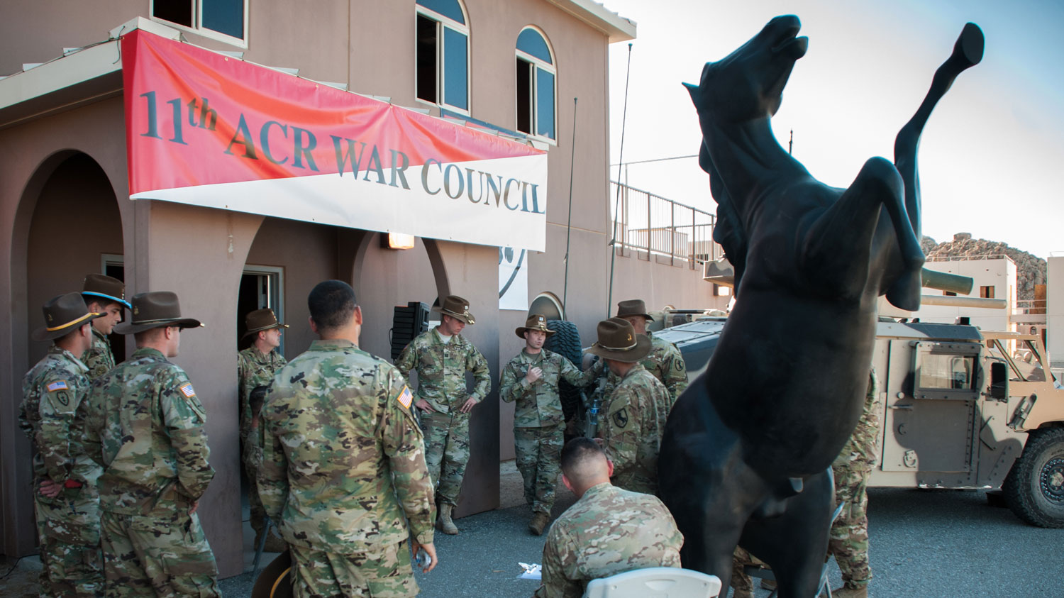 11th Armored Cavalry Regiment pictured during the 11th ACR War Council held at the National Training Center, Fort Irwin, on 14 Nov 2016 CREDIT US Army