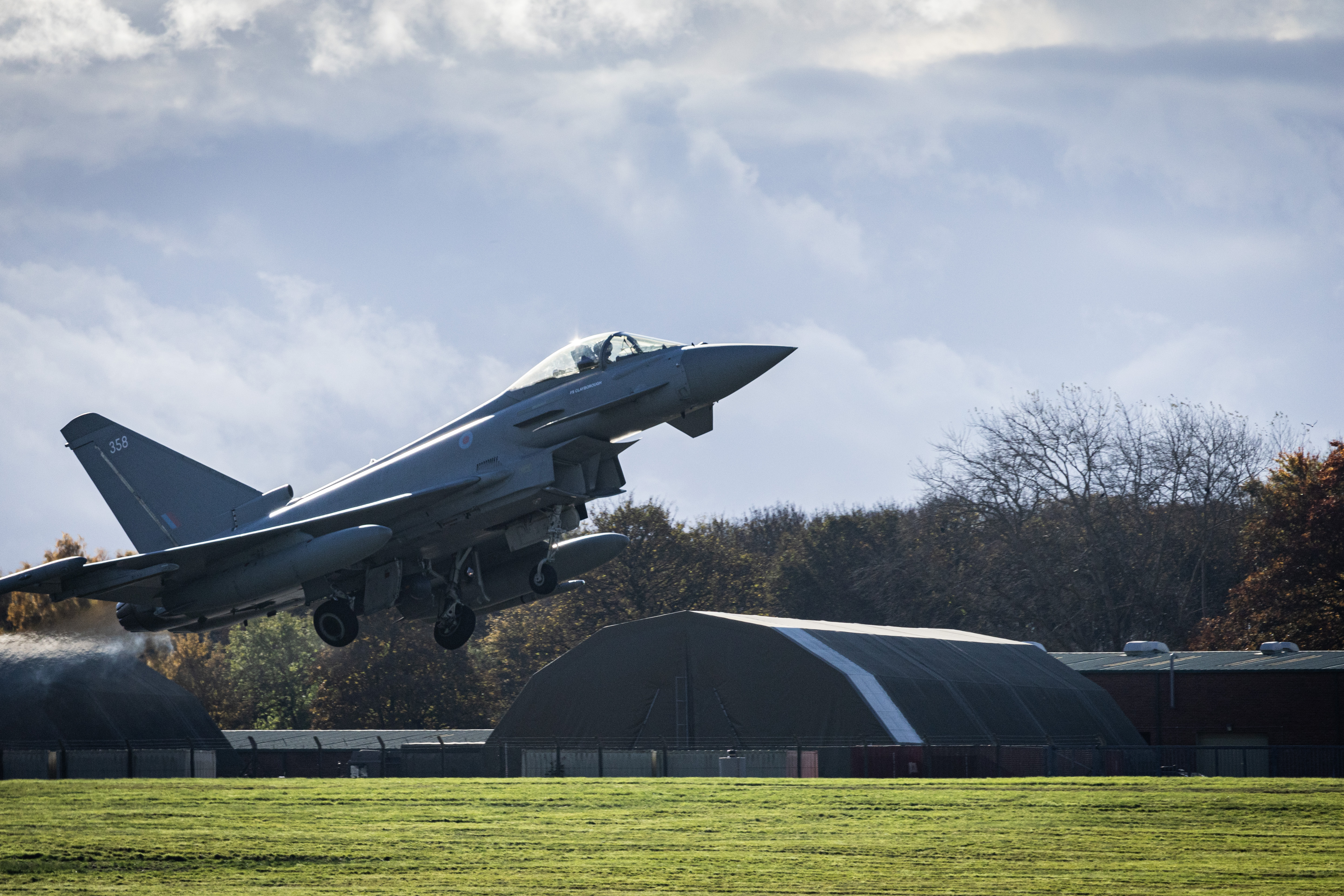 RAF Typhoons were relocated to RAF Leeming during the exercise