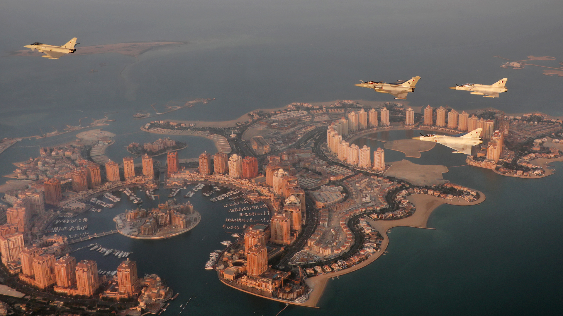 12 Squadron Typhoon aircraft fly over Qatar DATE UNKNOWN CREDIT RAF