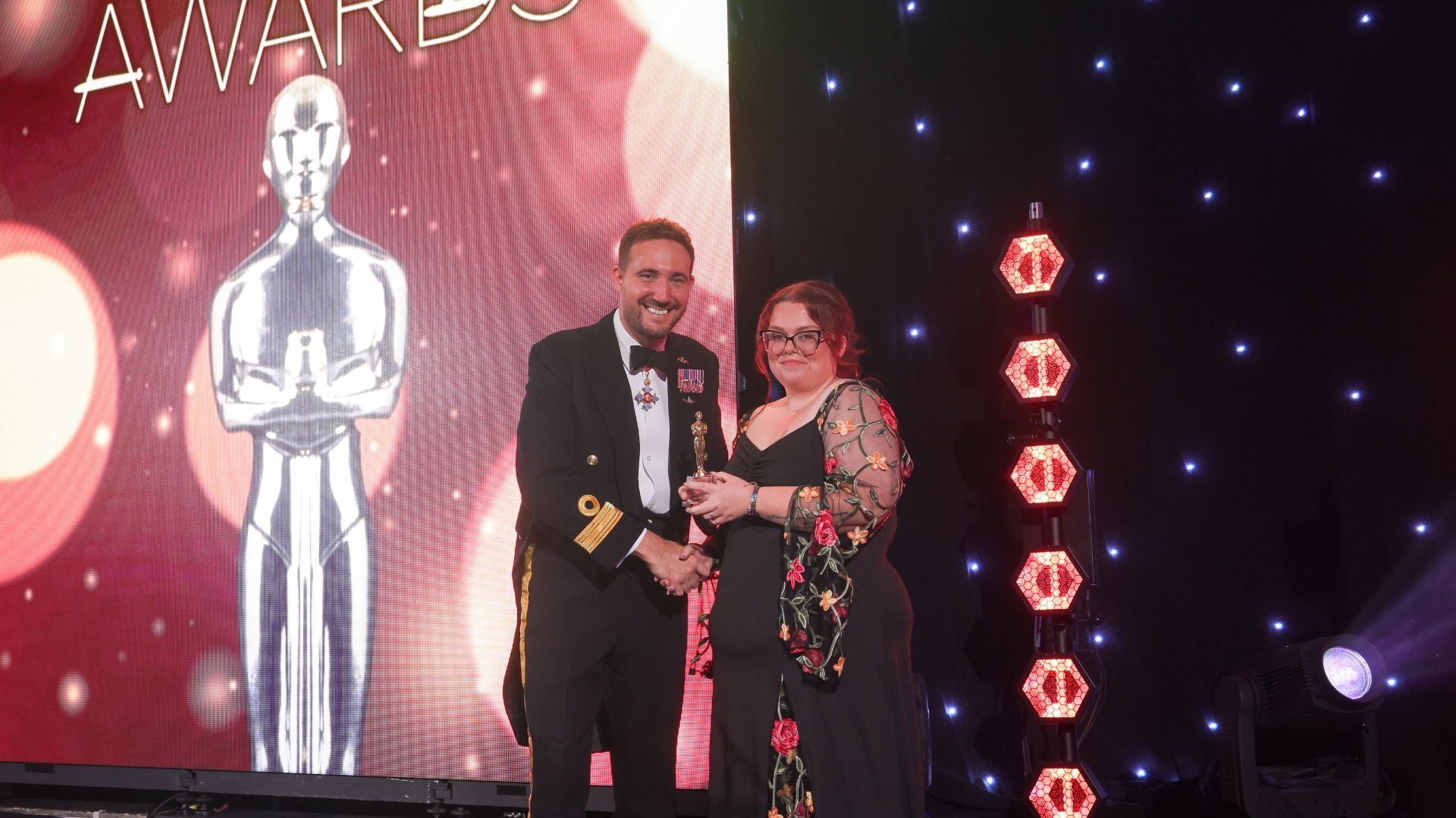 Receiving the award was a "complete an utter shock" Ms Thompson told BFBS Forces News, admitting she didn't know she was nominated (Picture: Royal Navy)