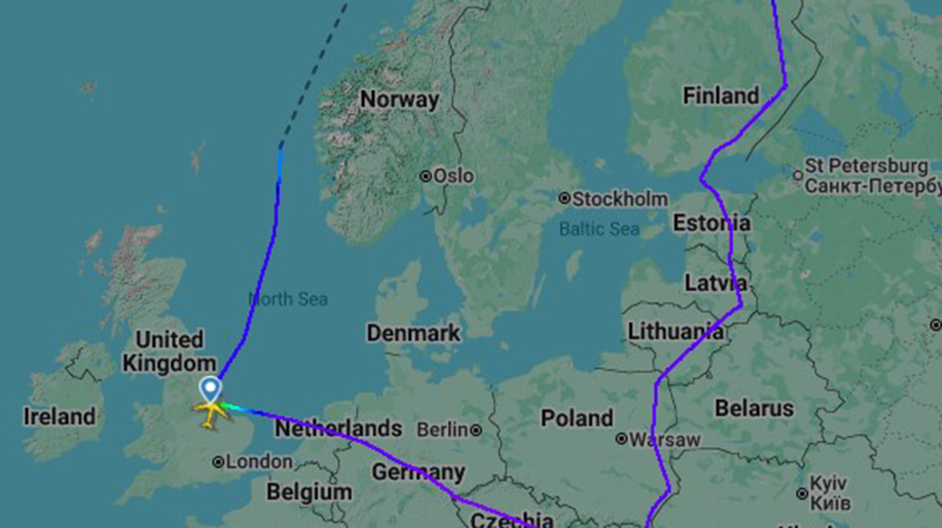 The route taken by the two RAF aircraft during 12-hour mission (Picture: RAF)