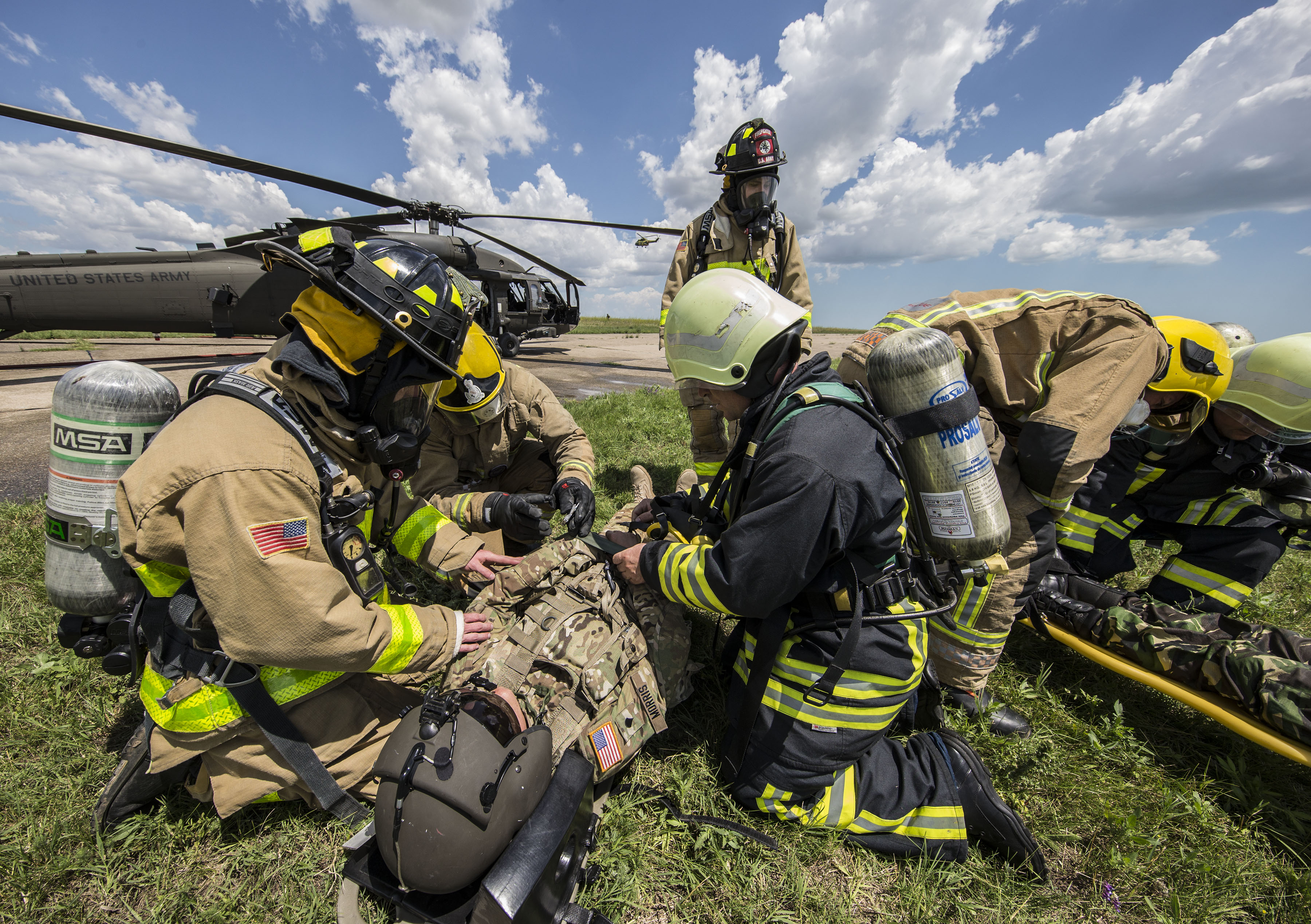 RAF, USAF, and Romanian fire crews prepare for the worst
