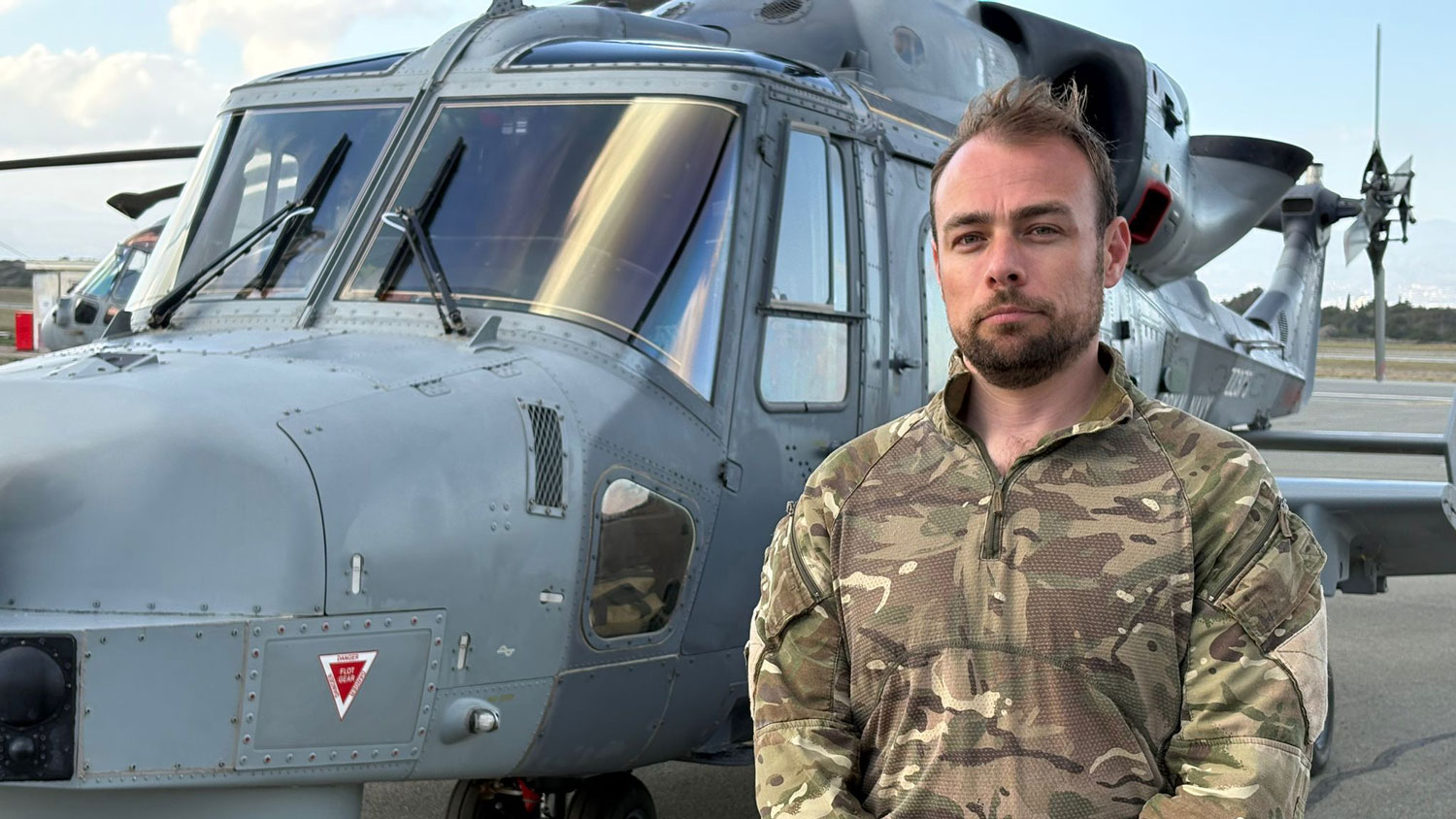 The Wildcat Detachment Commander from 815 NAS shows off the highly capable aircraft, which was derived from another Royal Navy success story, the Lynx