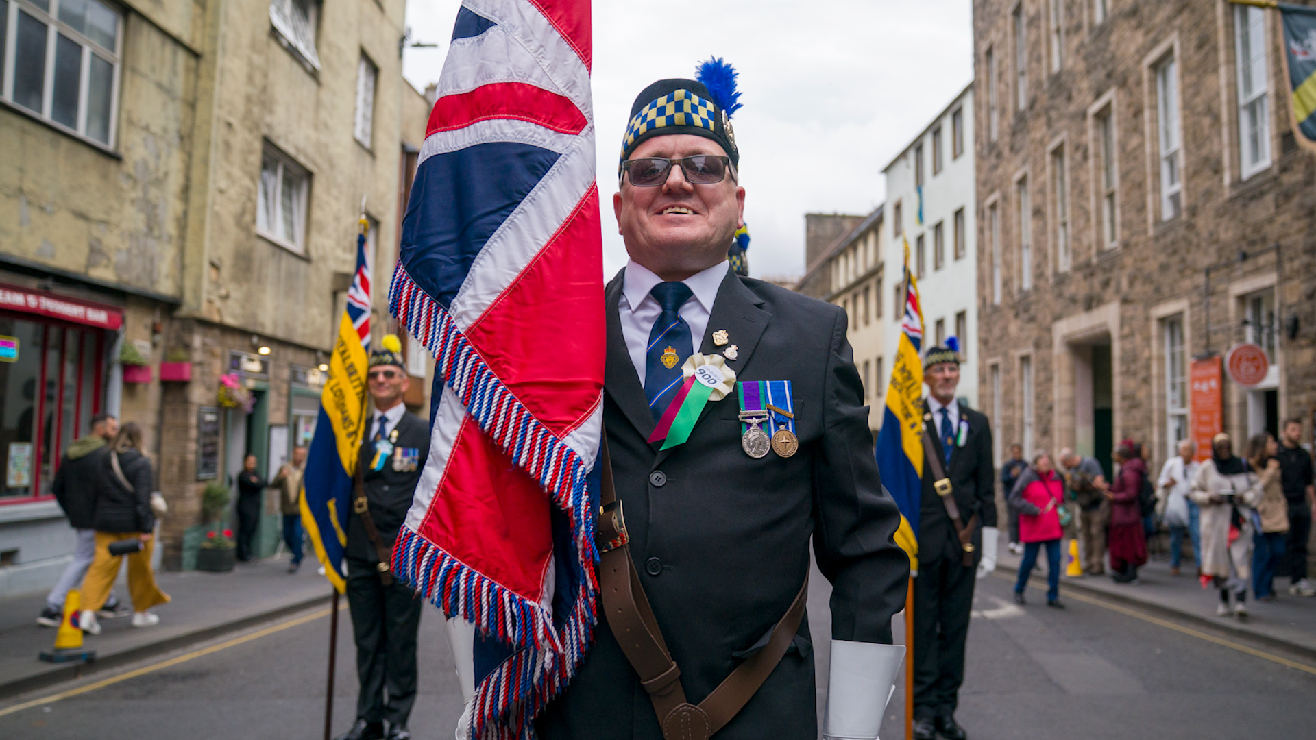 Members of the Royal British Legion Scotland taking part in the Edinburgh Riding of the Marches parade