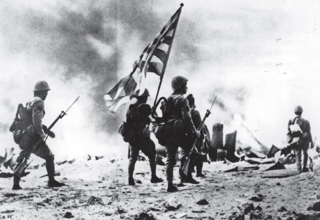 Japanese soldiers of the 144th Infantry Regiment in Rabaul, January 23, 1942. Credit: Pen & Sword.