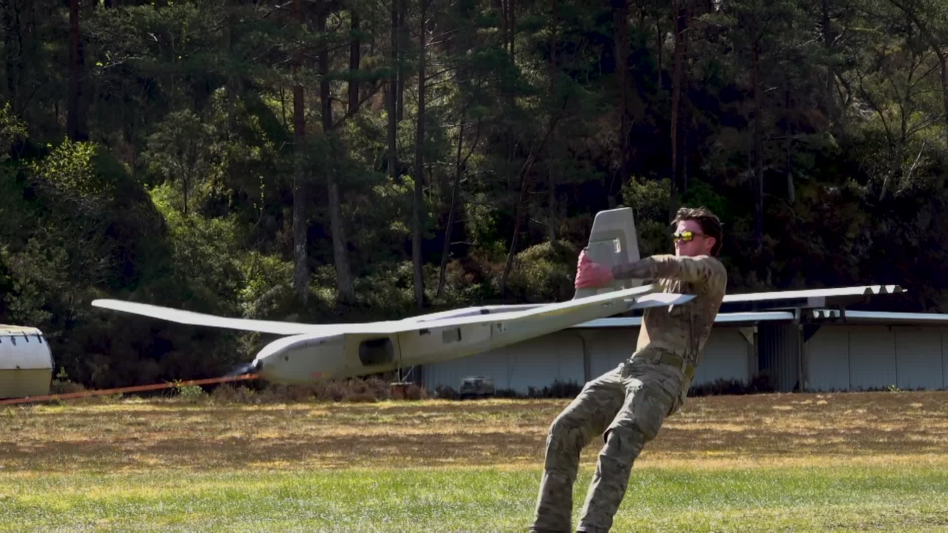 The uncrewed aerial vehicles are being used to train the crewed and uncrewed teaming tactics (Picture: BFBS)