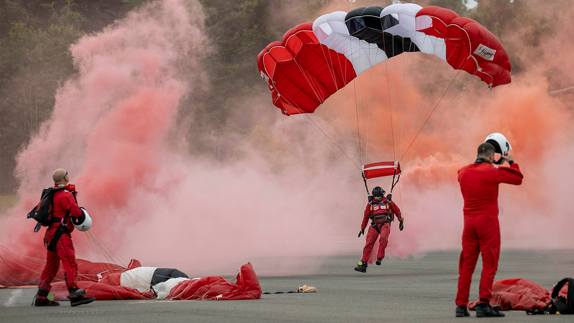 The parachute is key to the regiment's identity, and is kept in the public eye by demonstrations from the Red Devils, the Parachute Regiment's display team