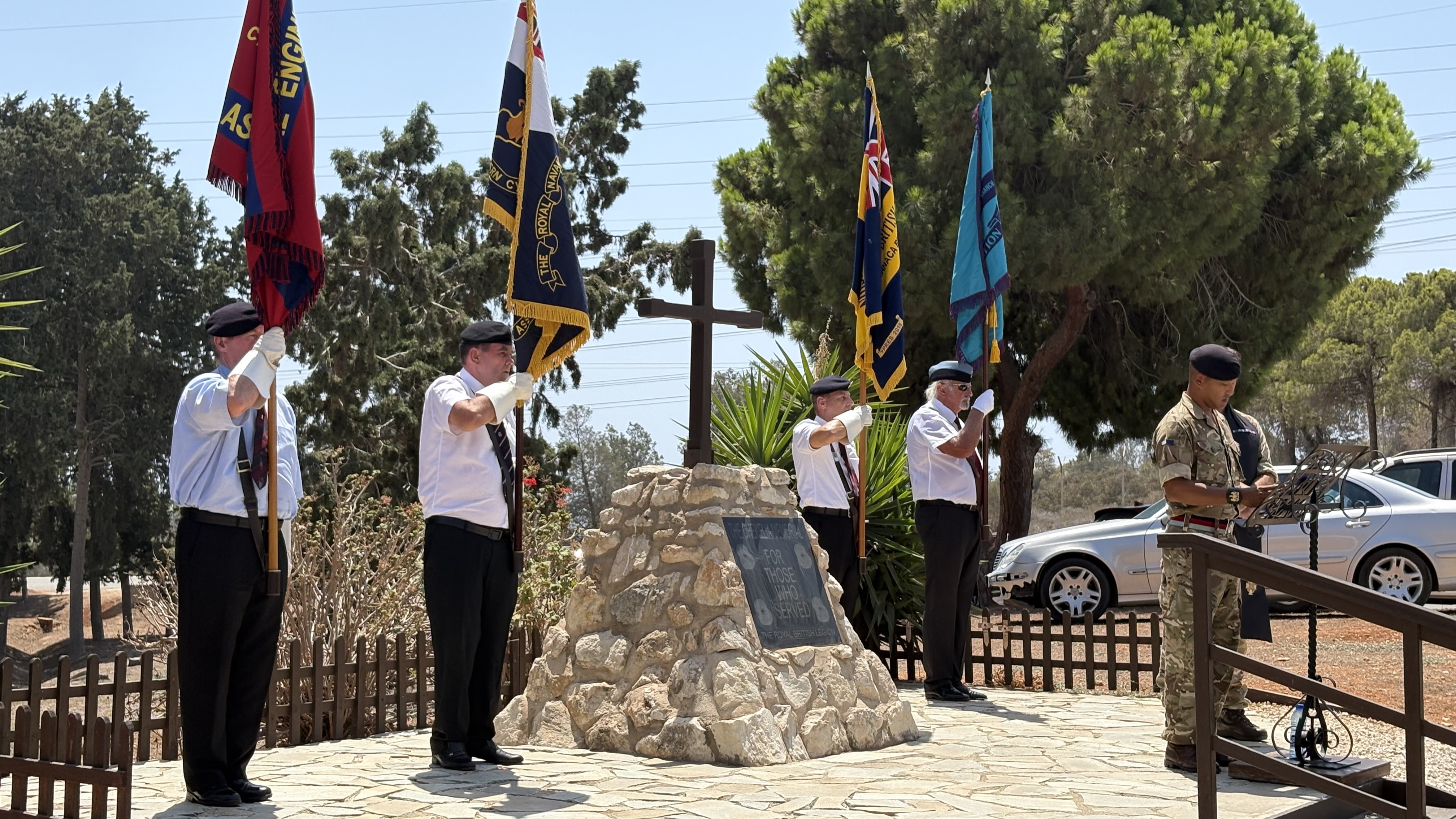 Serving personnel from British Forces Cyprus gathered at Dhekelia Cemetery in Cyprus to commemorate the 80th anniversary of VJ Day