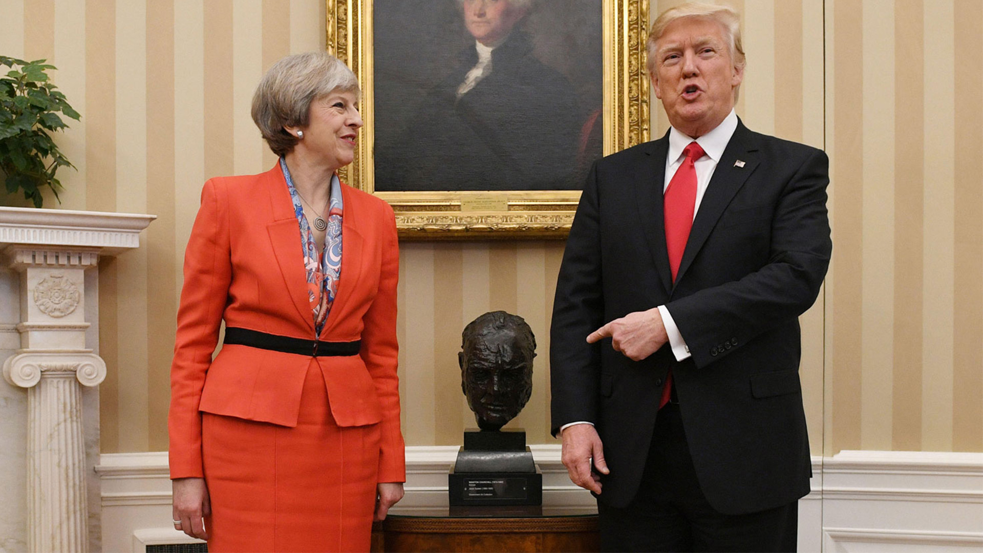 Former Prime Minister formally loaned President Trump a bust of Winston Churchill in 2017