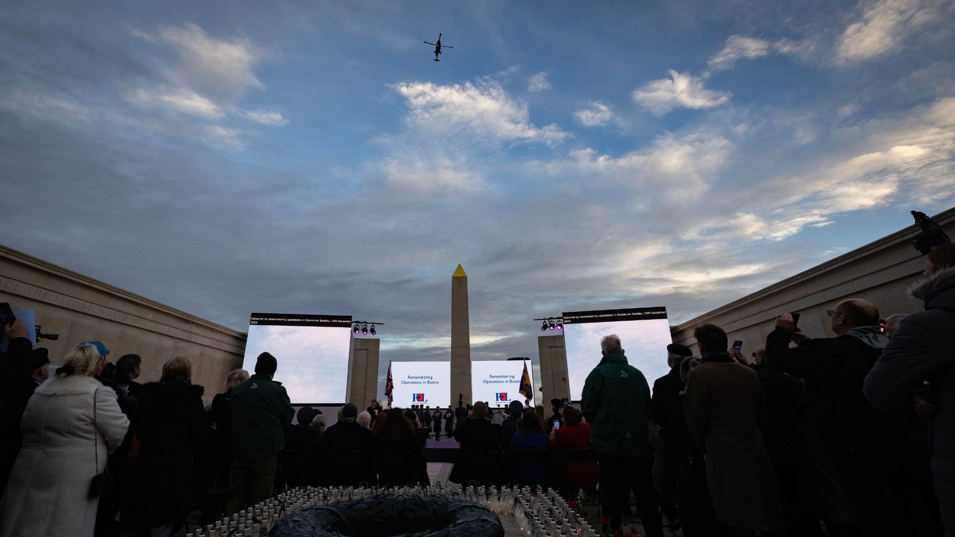 A striking sight as a Wildcat helicopter conducted a flypast over those attending the service