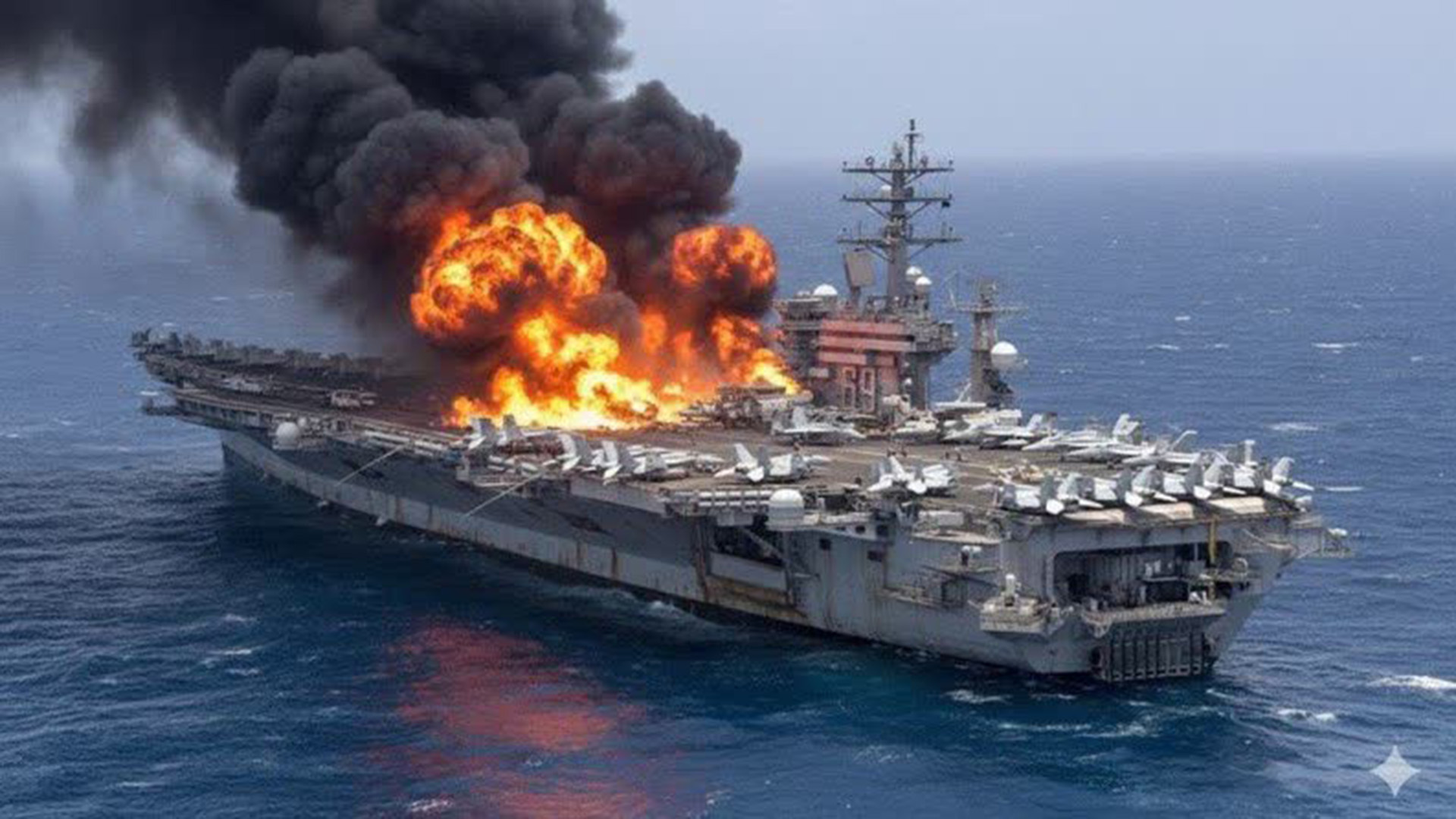 Many people would not question whether this image of the US aircraft carrier USS Abraham Lincoln on fire was real or not