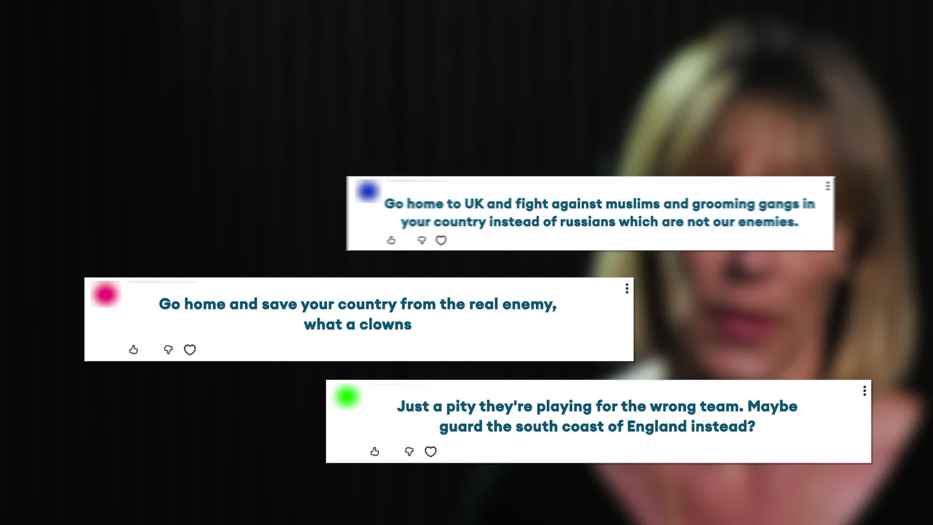 While inflammatory comments like these could have come from real people, they are equally likely to have been generated by disinformation specialists from hostile nations (Picture: BFBS)