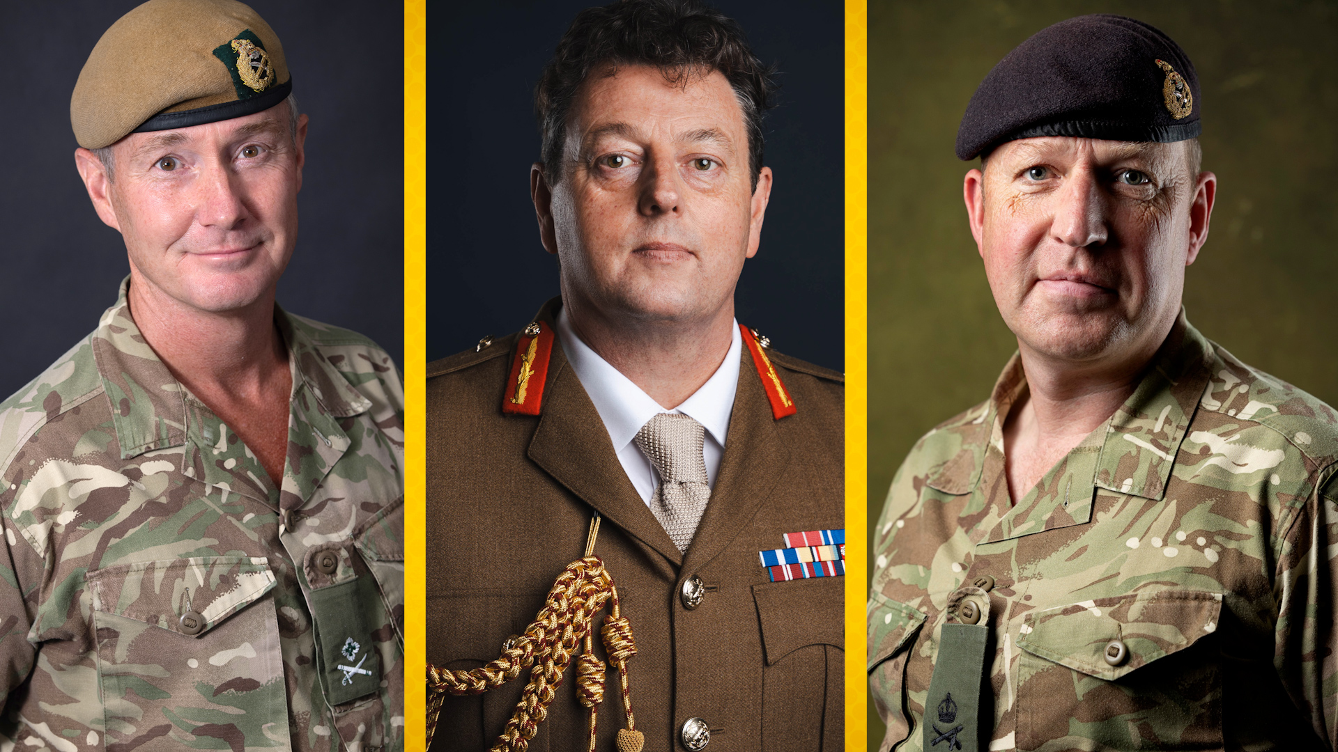 Lt Gen Zac Stenning, Lt Gen Simon Hamilton, and Lt Gen Mike Elviss (left to right) will have direct responsibilities to the Chief of the Defence Staff 