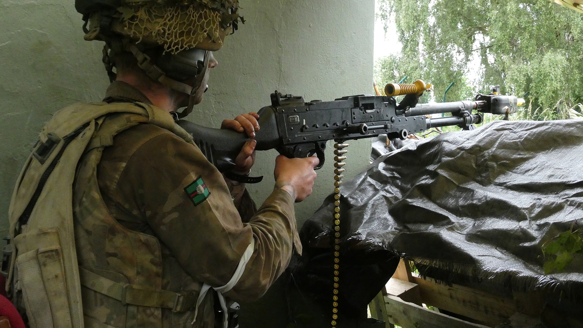 A soldier from 1 Royal Yorkshire Regiment on an MG position during the exercise (Picture: BFBS)