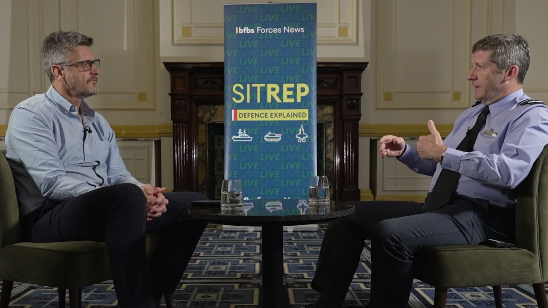 ACM Sir John Stringer DSACEUR in conversation with BFBS Forces News' Simon Newton (Picture: BFBS)