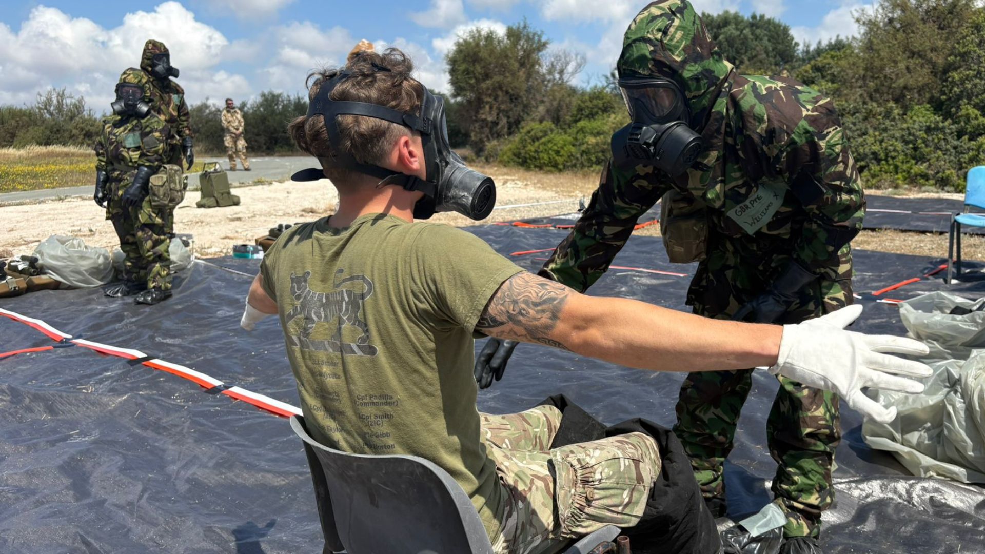 The unit spent weeks practising its response to chemical spills and decontamination at Episkopi Garrison (Picture: BFBS)