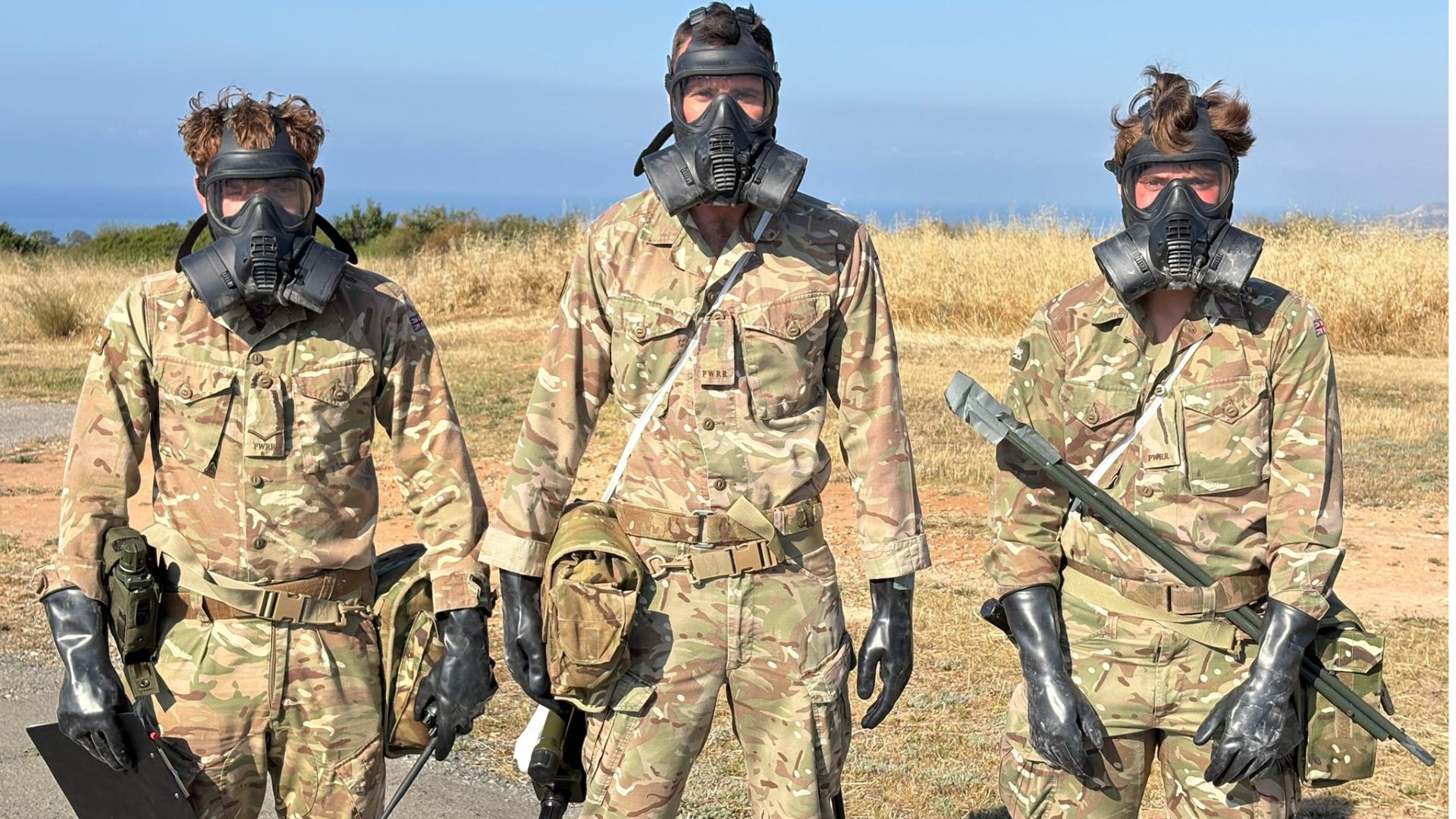 Soldiers from 1 PWRR B-Coy were selected to be one of two sub-units in the British Army that can respond to CBRN threats (Picture: BFBS)