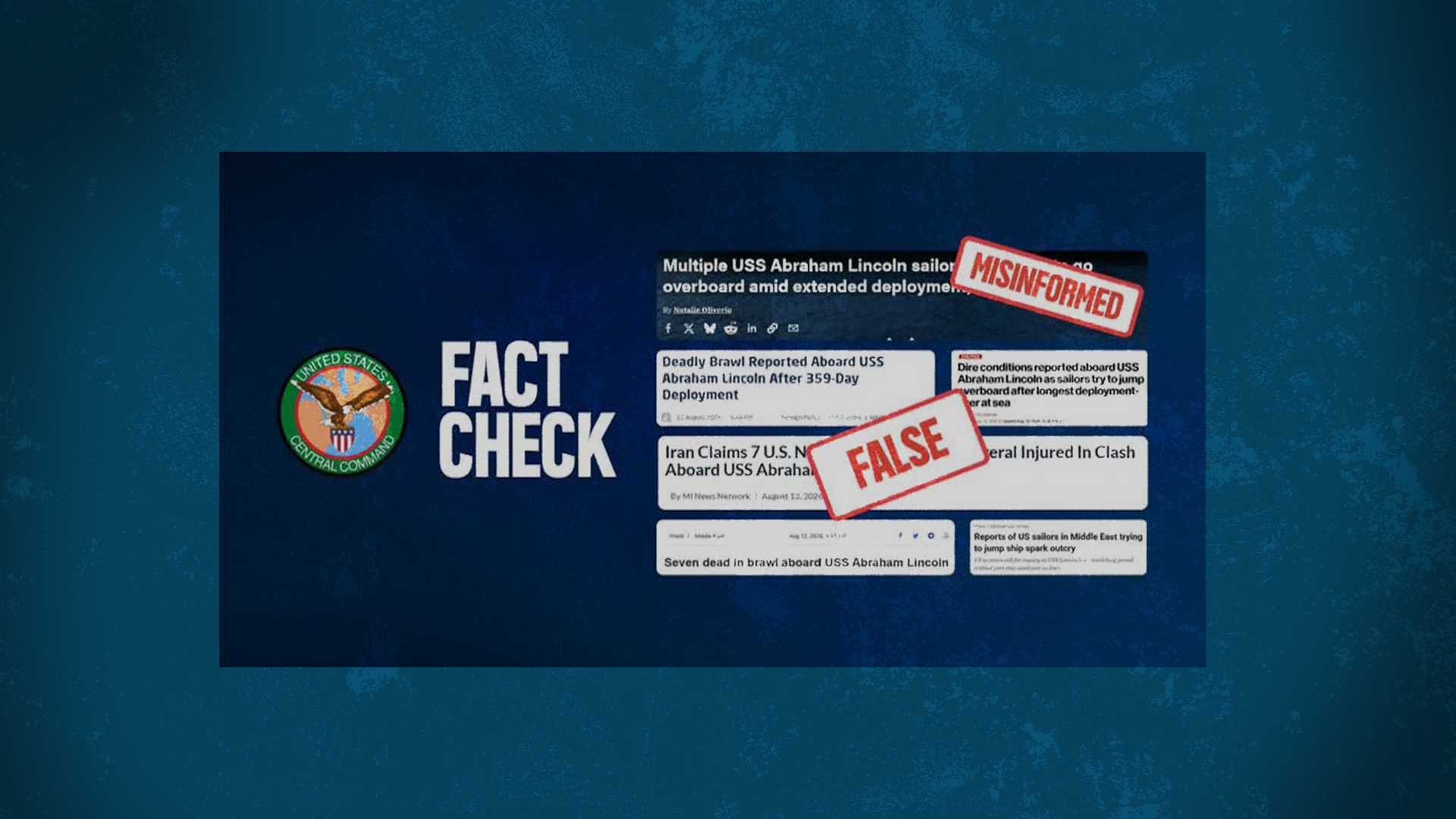 US Central Command brandished Abraham Lincoln reports as "misinformed" and "false" (Picture: Centcom)