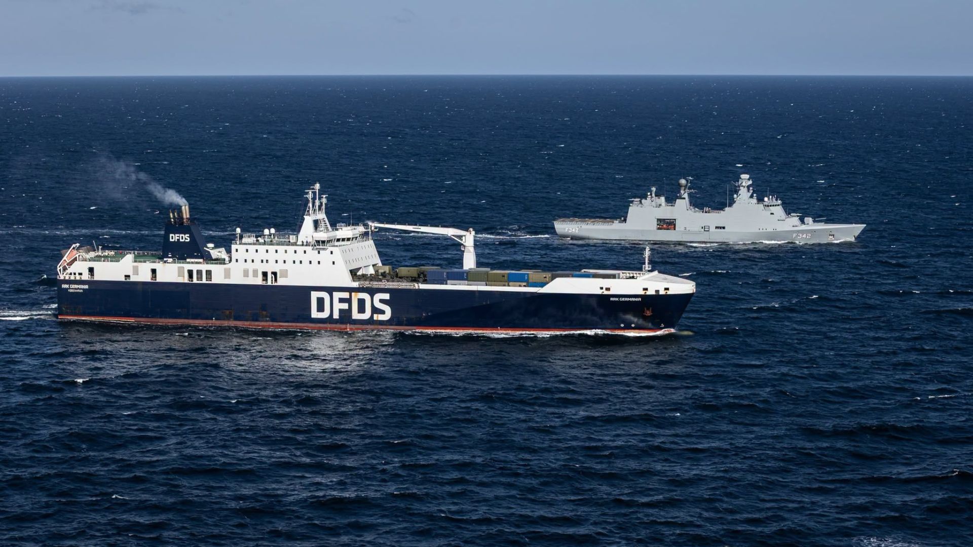 Danish vessel Ark Germania accompanied by HDMS Esbern Snare on Ex Baltic Express (Picture: Nato Allied Joint Command Norfolk)