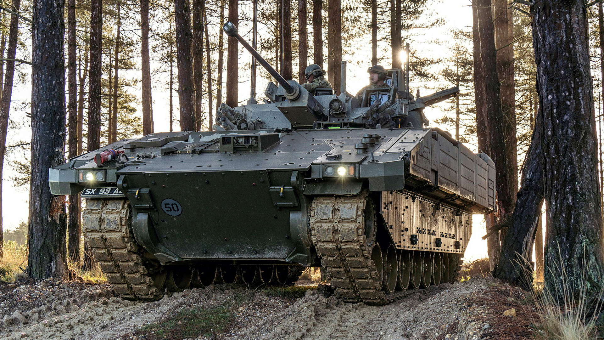 Tracks spread the weight of an AFV to reduce ground pressure and also need to provide adequate traction, with metal links being the norm