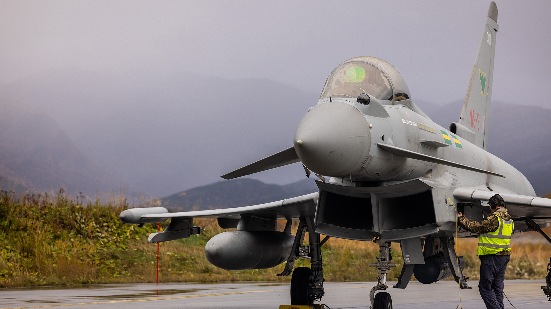 RAF Typhoons conducted close air support missions in Norway's High North as part of Exercise Hillstream