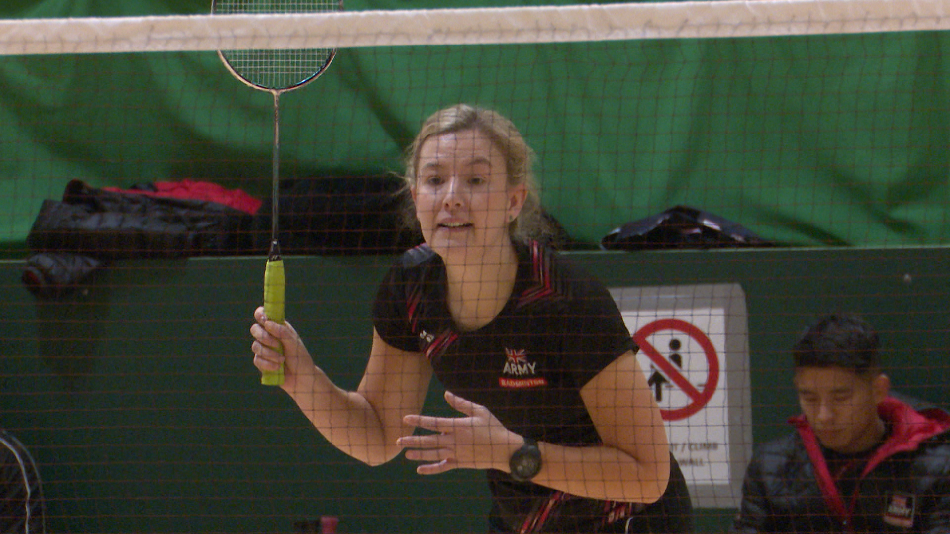 Army Women Badminton player Keady Smith in action