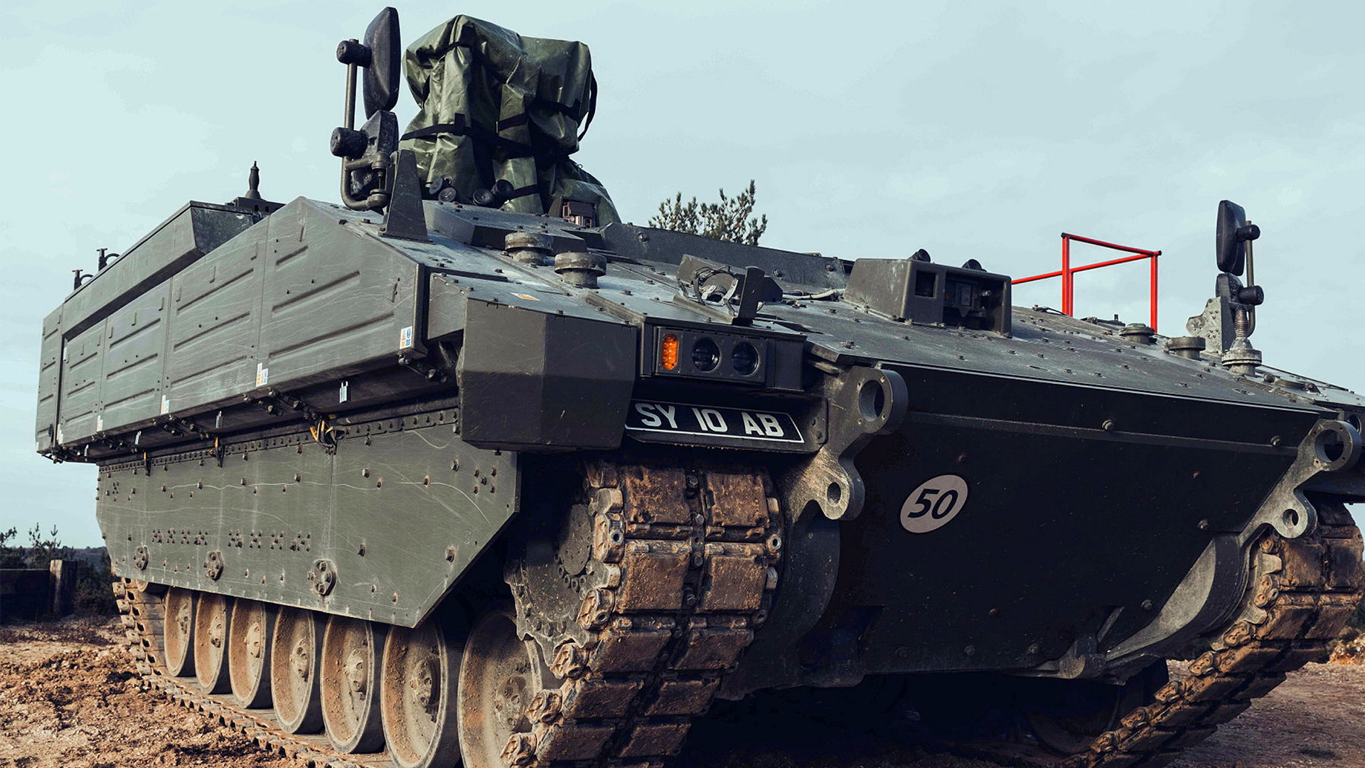 While Ajax is the recce variant, it represents a family of six vehicles and this one is the Ares, the troop carrier variant