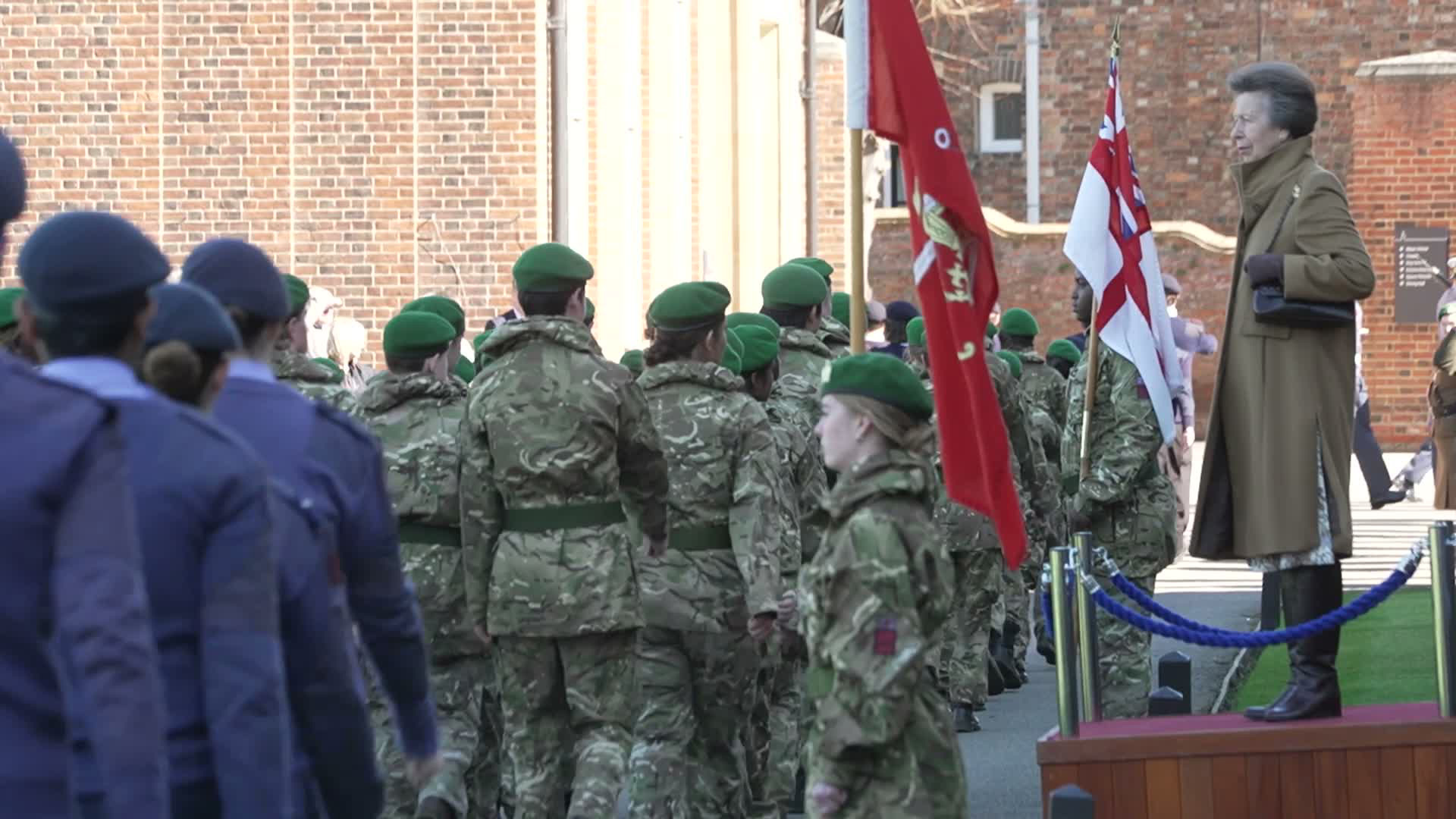 She spent time talking with the pupils, representing all three services