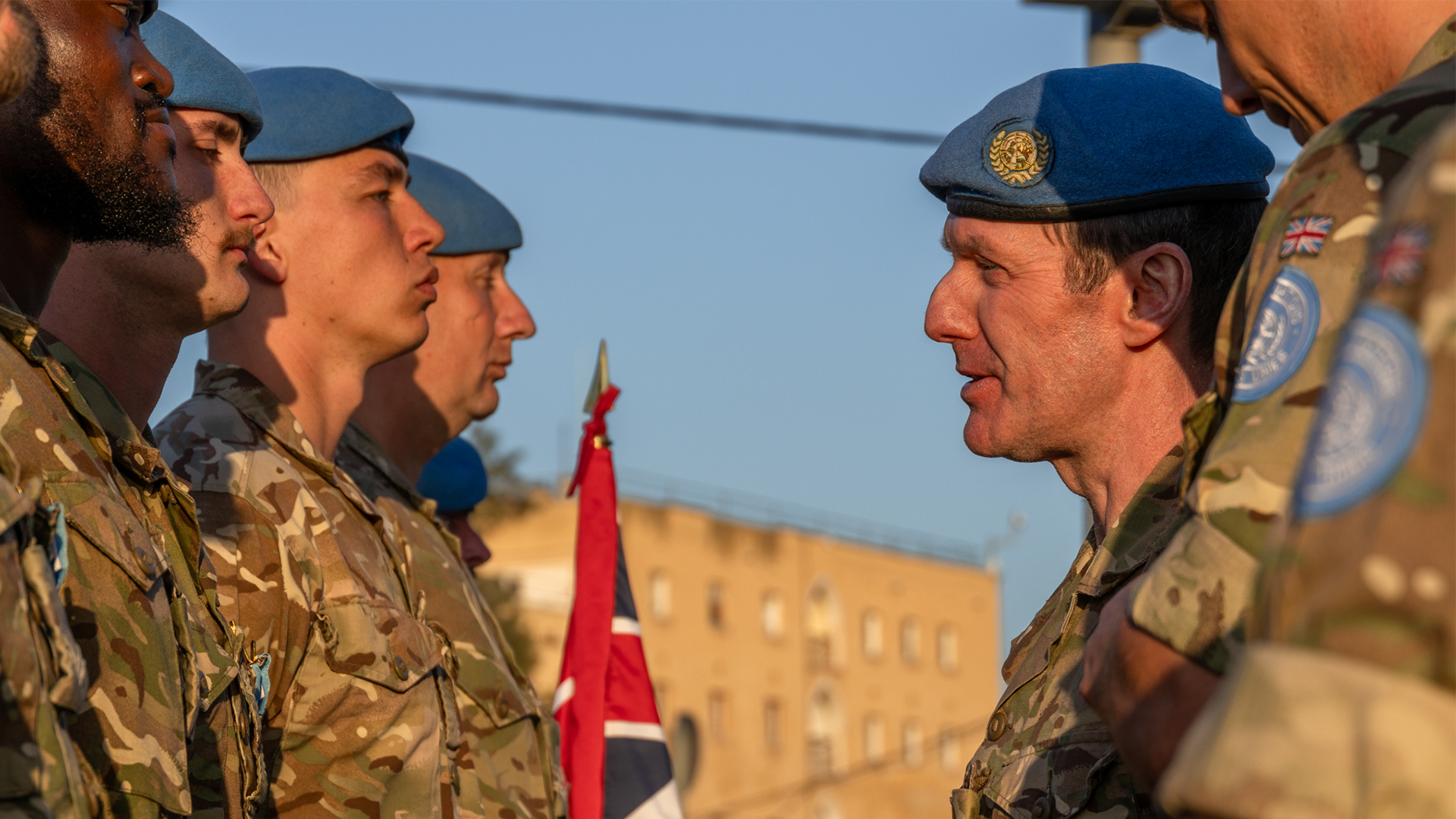Coldstream Guards awarded medals at a parade inside the Green Line buffer zone