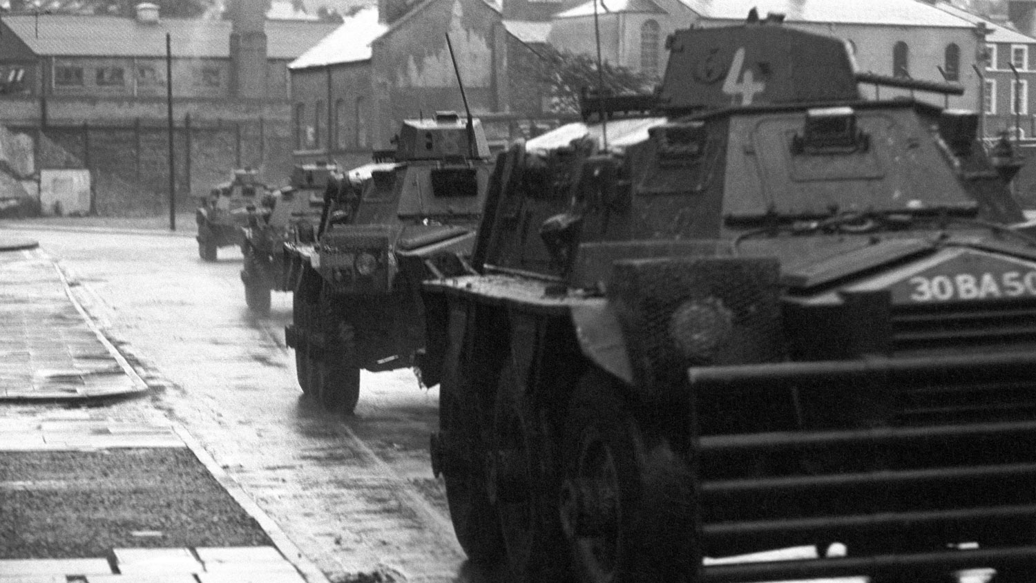 British Army Ferret armoured vehicles in Londonderry, 1972 (Picture: PA images).