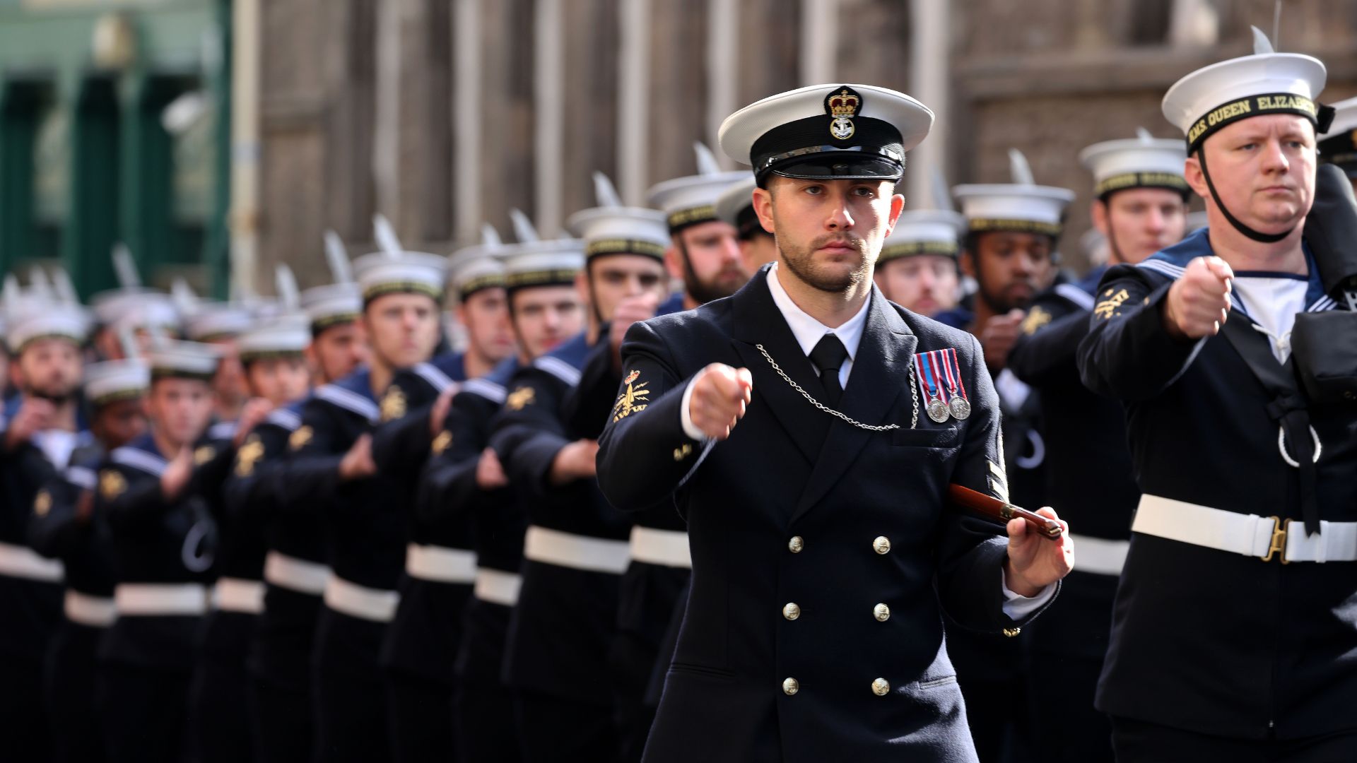 The 250 sailors of HMS Queen Elizabeth were in Edinburgh at the invitation of the city’s Lord Provost (Picture: Royal Navy)