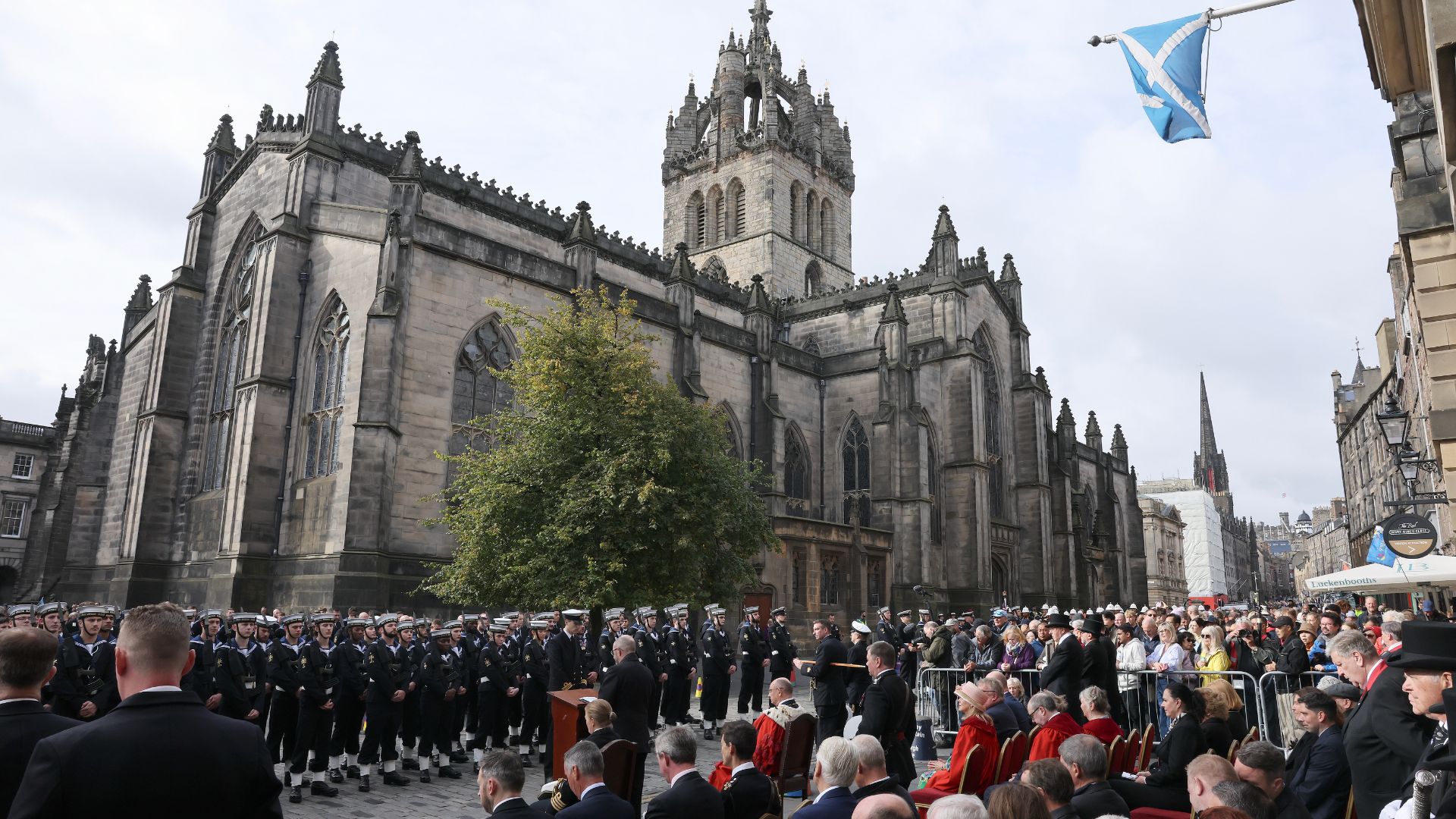 Invited guests and members of the public formed to watch the sailors at St Giles Cathedral (Picture: Royal Navy)