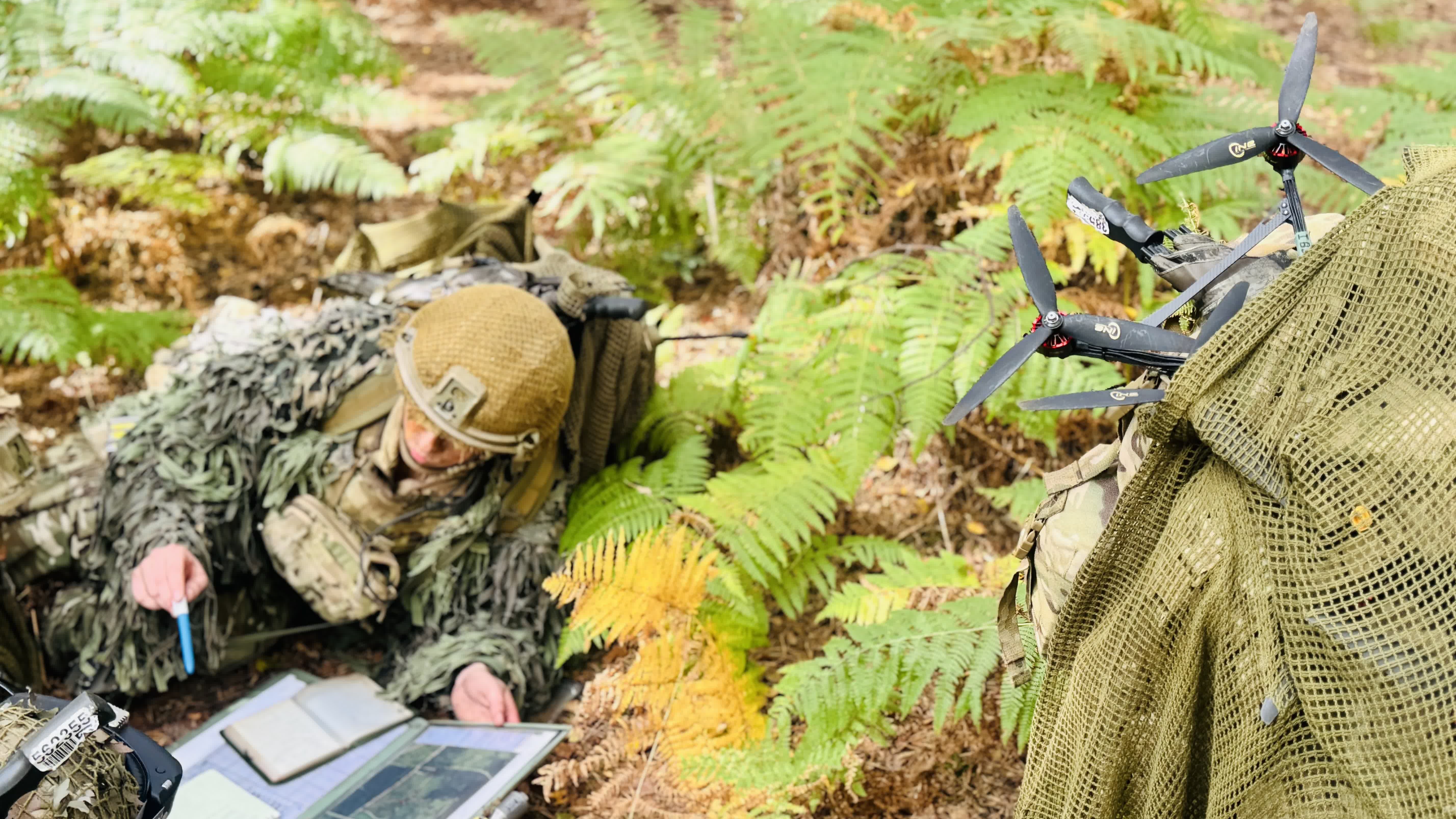 High precision control and speed whilst flying drones had been recognised as a skill that might come in handy for servicemen and women (Picture: BFBS)