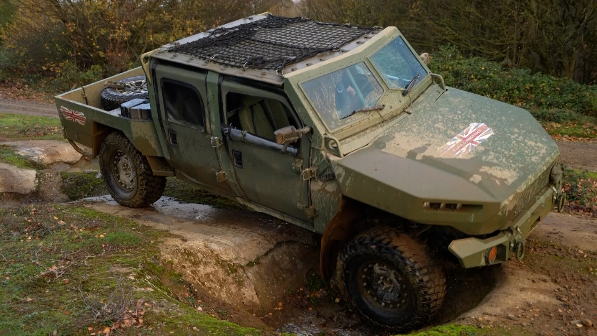 BFBS Forces News reporter Simon Newton got to ride in and drive the vehicle - but never quite managed to find out what Combat Mode does