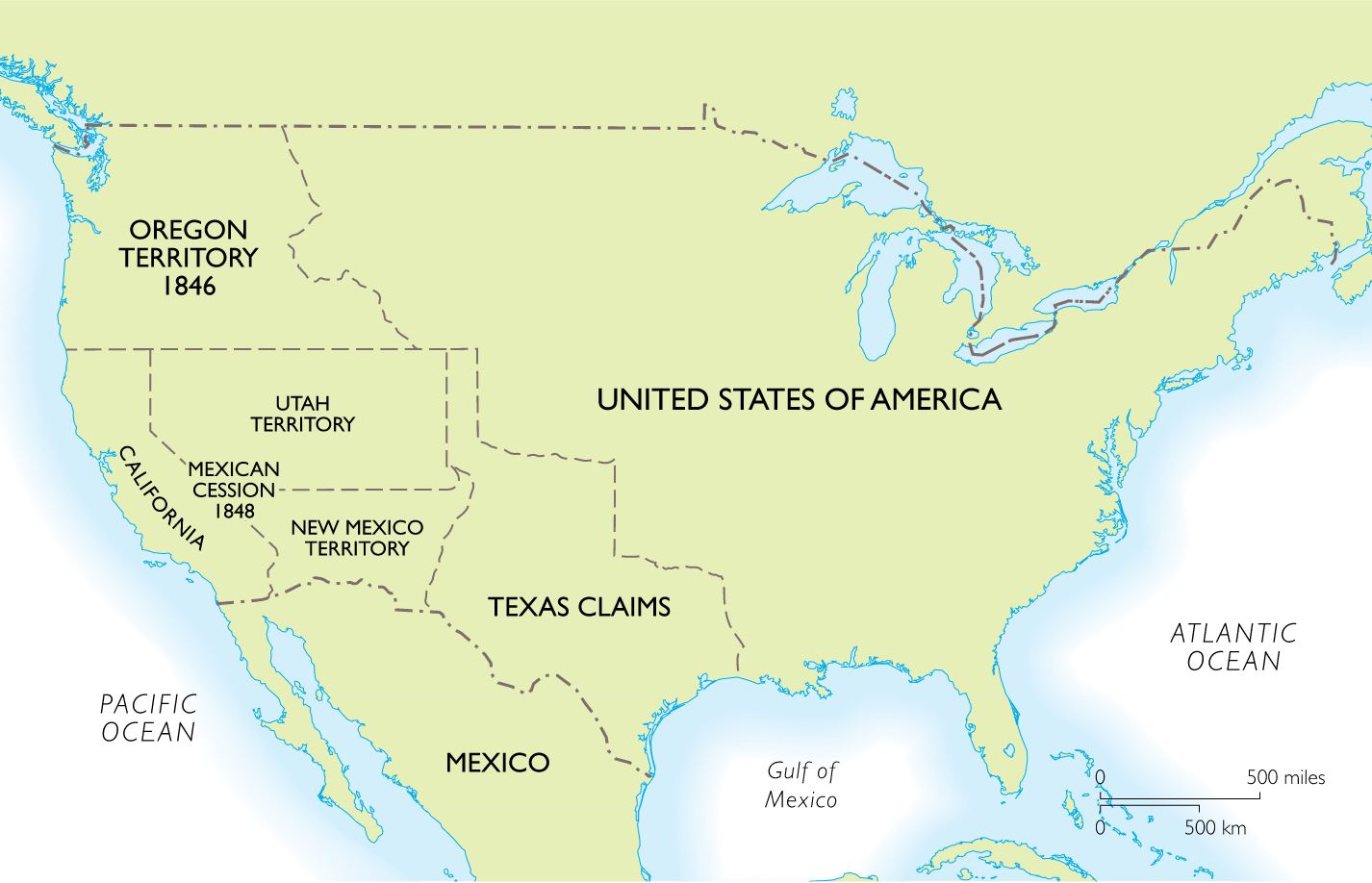 1848 US Mexico new borders