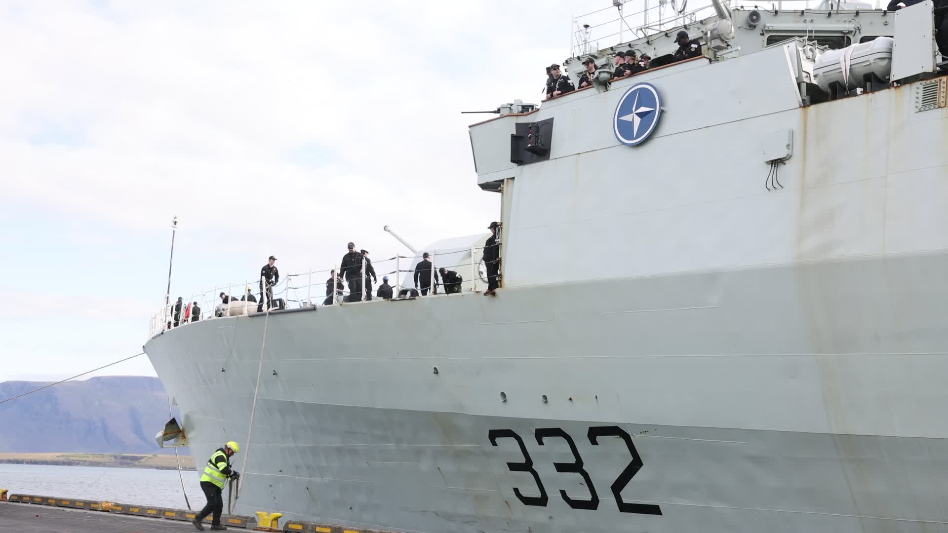 The Canadian warship HMCS Ville de Québec is currently serving as the SNMG1 flagship (Picture: BFBS)