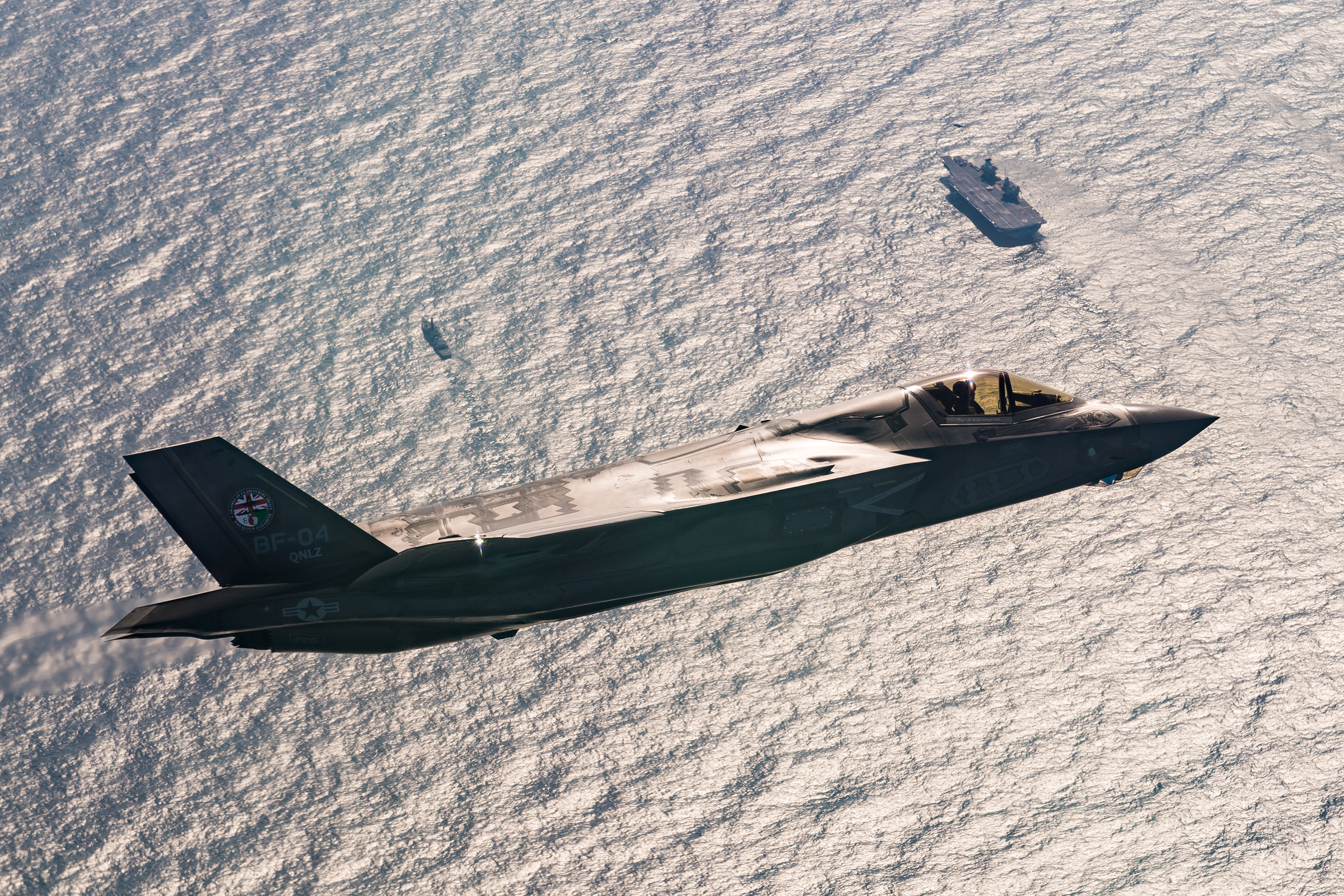 HMS Queen Elizabeth conducted trials with F-35 jets during a visit to the US east coast