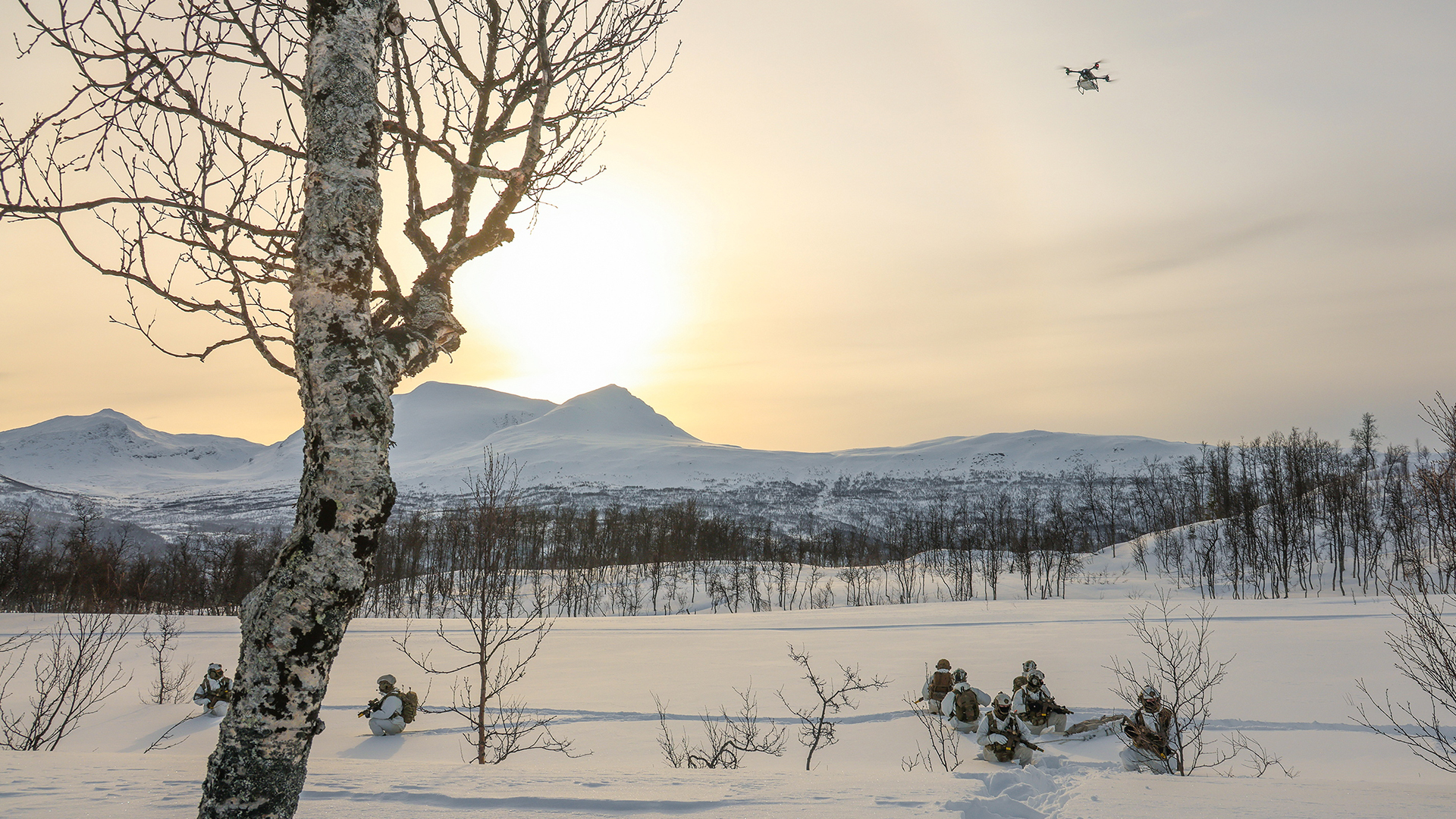 Members of the Fire Support Group take up defensive positions with their KS-1s as they await the drone delivery of their General Purpose Machine Gun