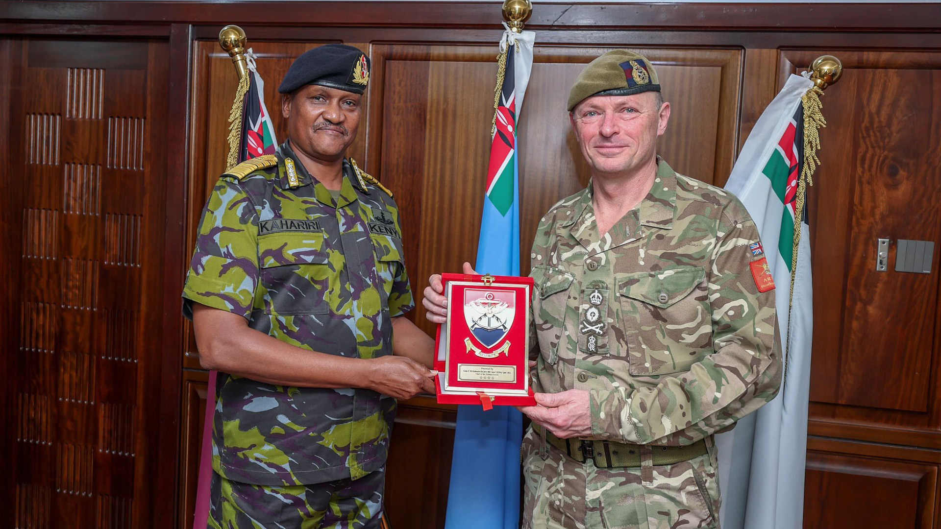 During the visit to Kenya, the British Army's boss met Nairobi's chief of defence, General Charles Kahariri 
