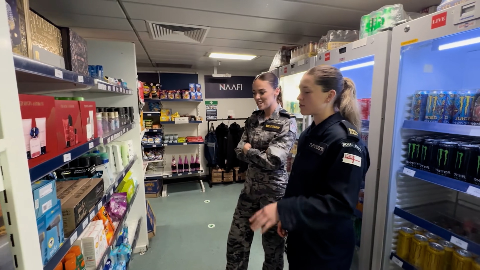 The NAAFI shop sells pretty much everything you'd expect to see in a civilian shopping centre, including the Armed Forces' favourite - energy drinks (Picture: MOD)
