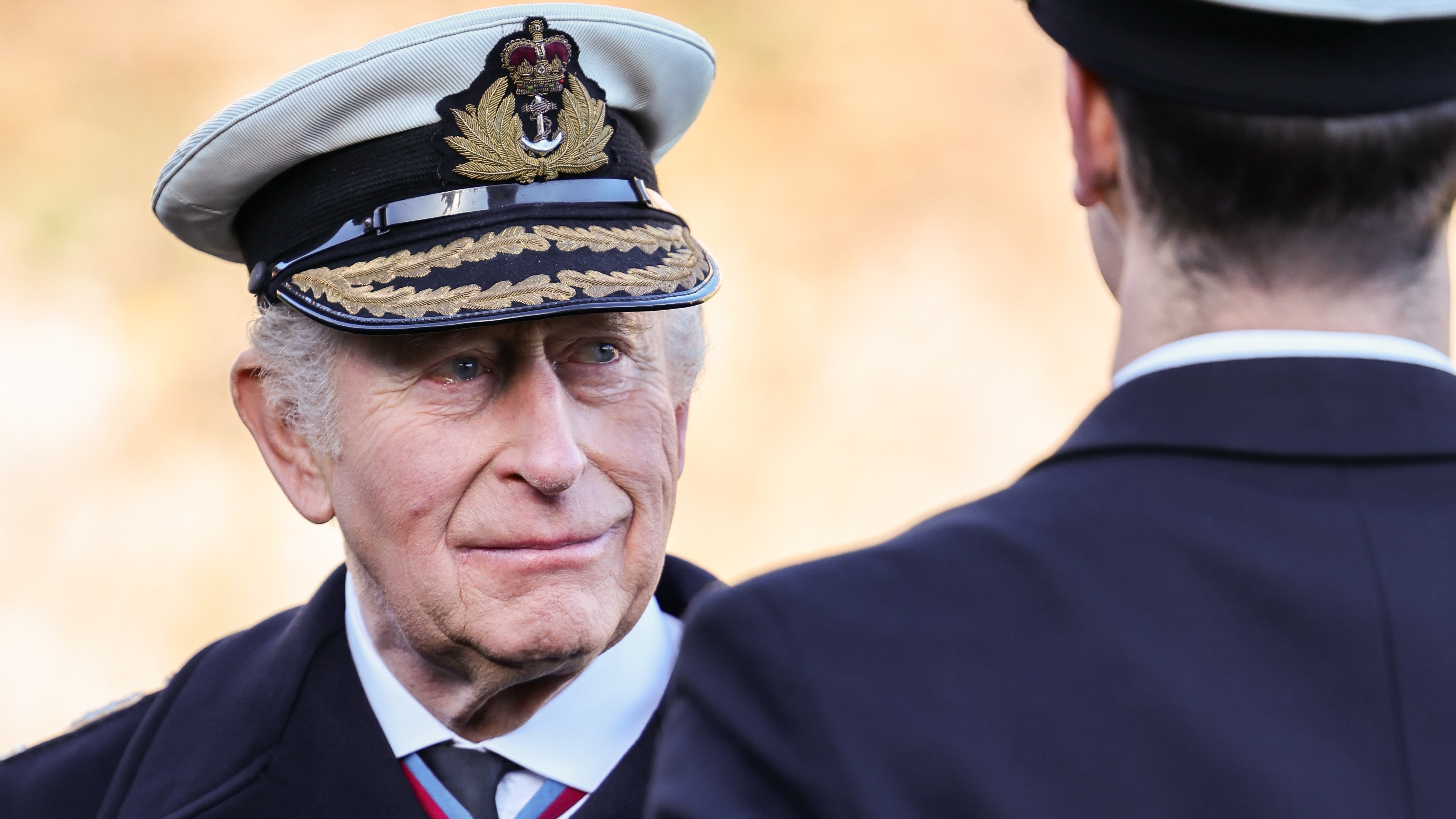 After the parade, the King attended a reception, where he met the newly-commissioned officers 