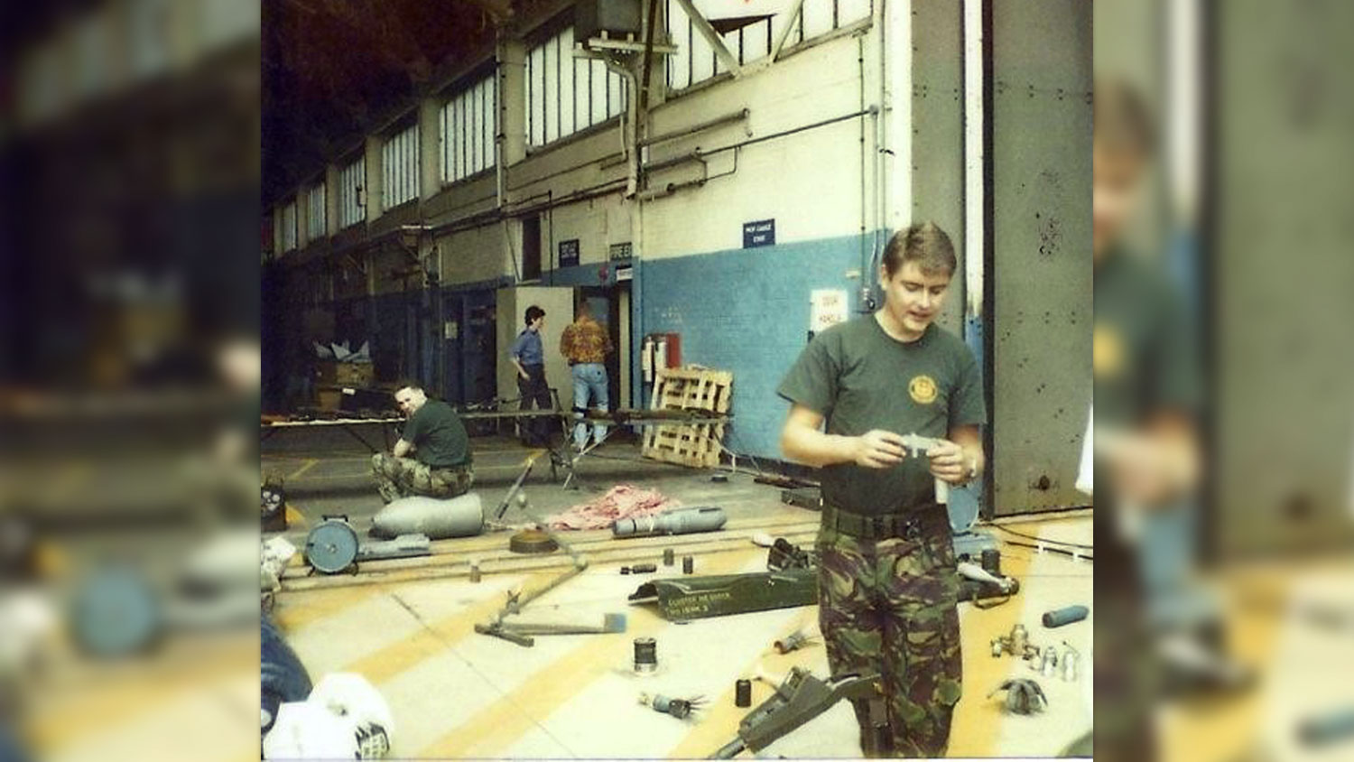 Veteran RAF armourer Tony Lamsdale, seen on the right during his service